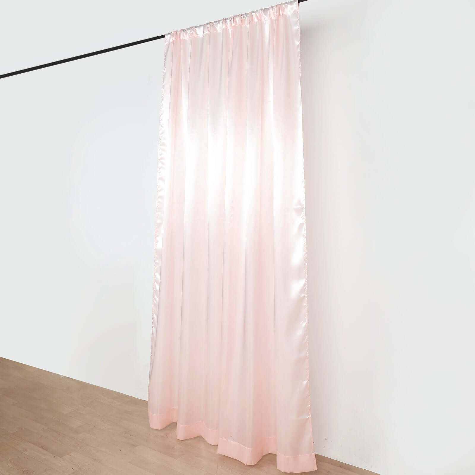 8ftx10ft Blush Satin Event Curtain Drapes, Backdrop Event Panel