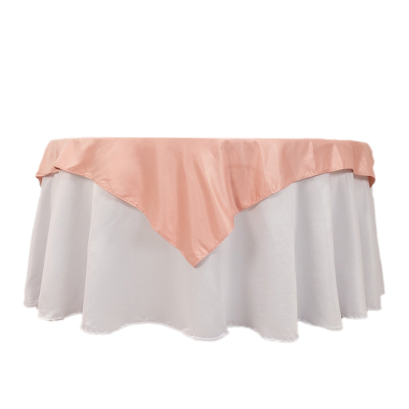 Lamour Satin 54"x54" Table Overlay Square Tablecloth Dusty Rose - Durable & Silk-Like Table Cover
