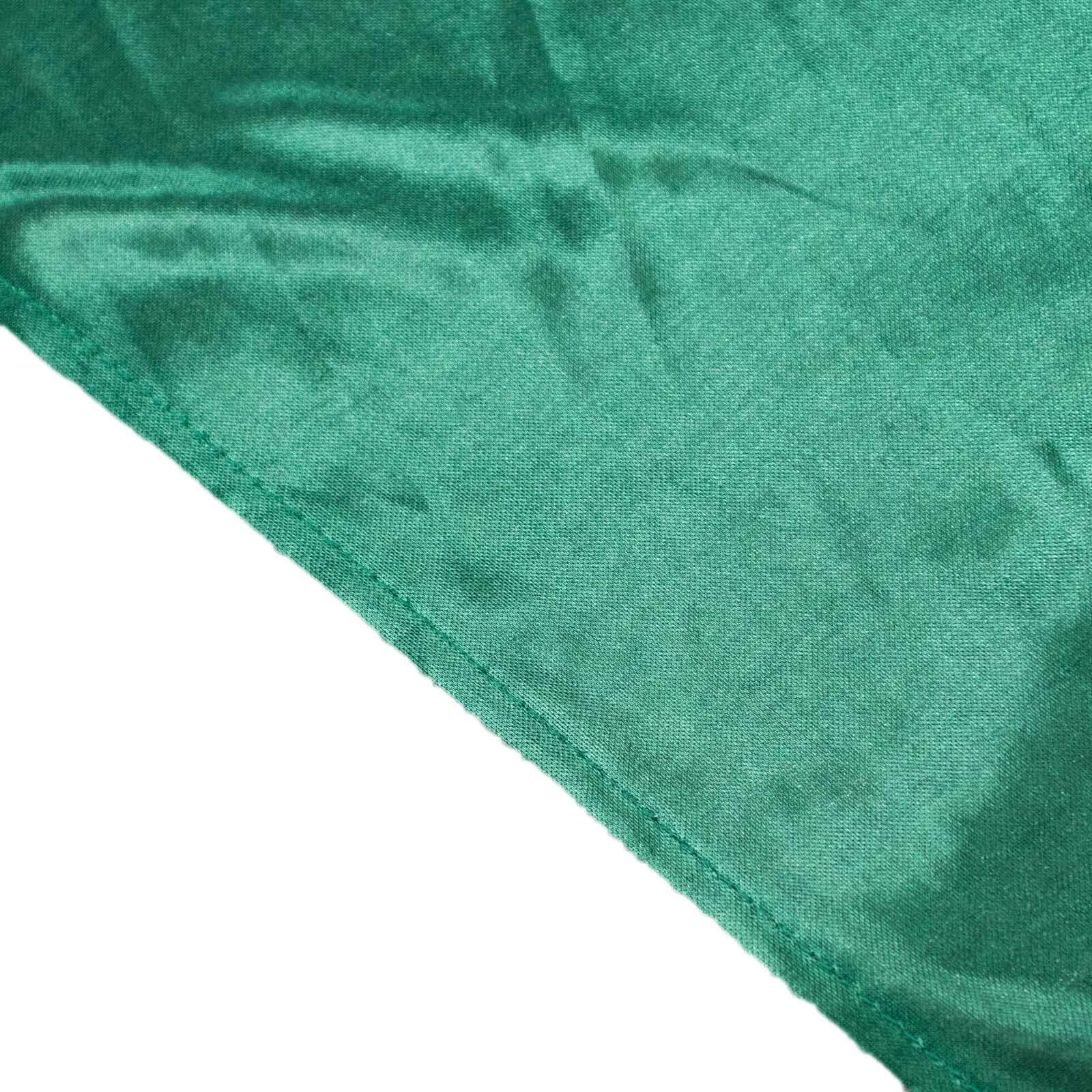 10ftx10ft Hunter Emerald Green Double Drape Pleated Satin Event Curtain Drapes, Glossy Photo Backdrop Event Panel