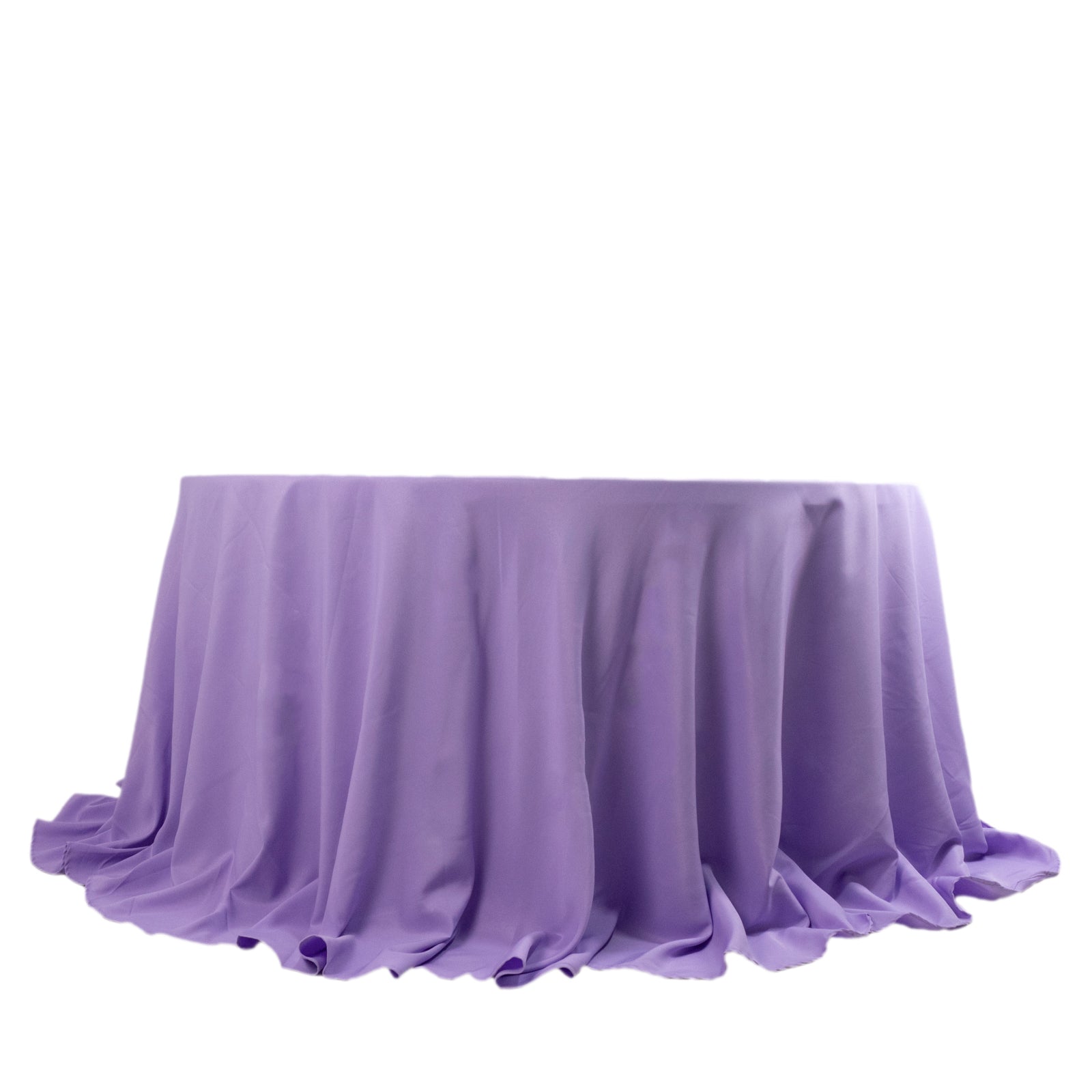 Premium Polyester 132" Round Tablecloth Lavender Lilac - Seamless 220GSM Wrinkle-Resistant Table Cover