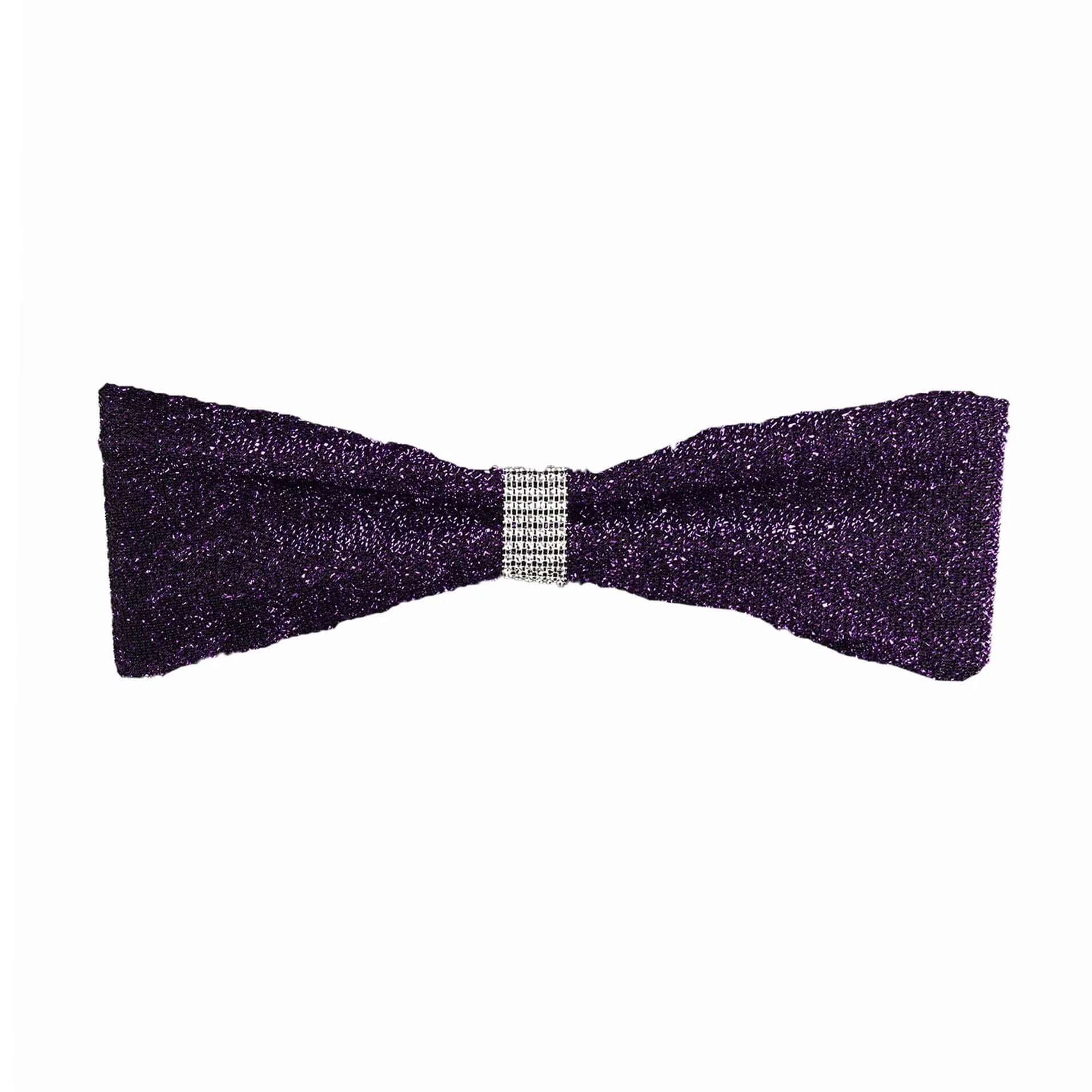 5 Pack Metallic Shimmer Tinsel Spandex Chair Sashes Purple - Durable and Reusable Stretch Chair Bands