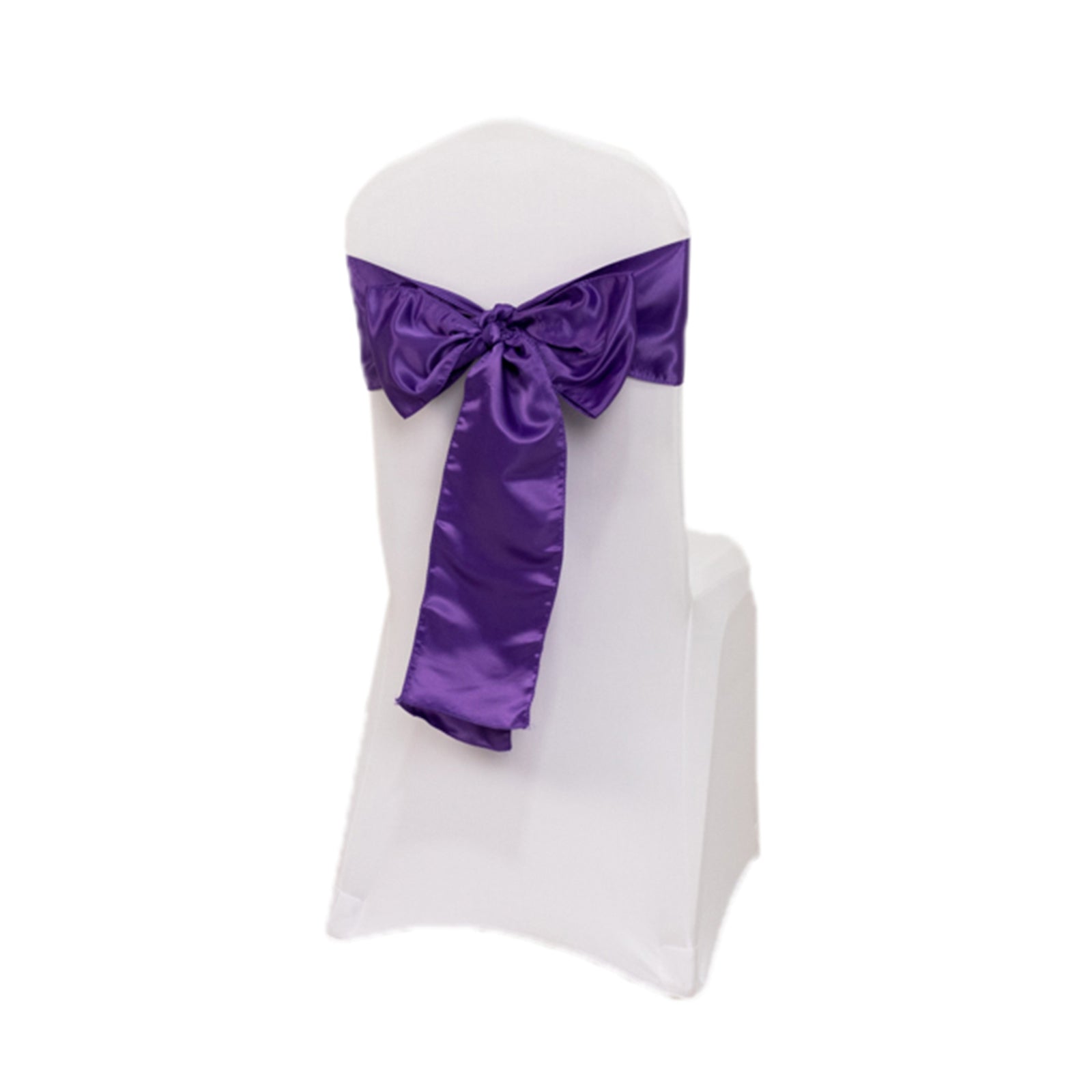 5 Pack Lamour Satin 6"x106" Chair Sashes Purple - Stylish Reusable Decorative Bows