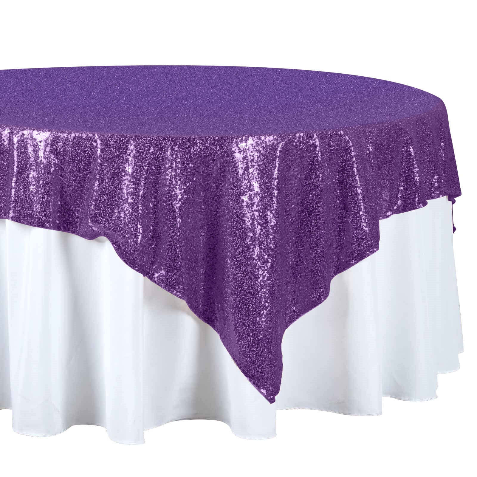 Sequin 72"x72" Table Overlay Square Tablecloth Purple - Sparkly Table Cover