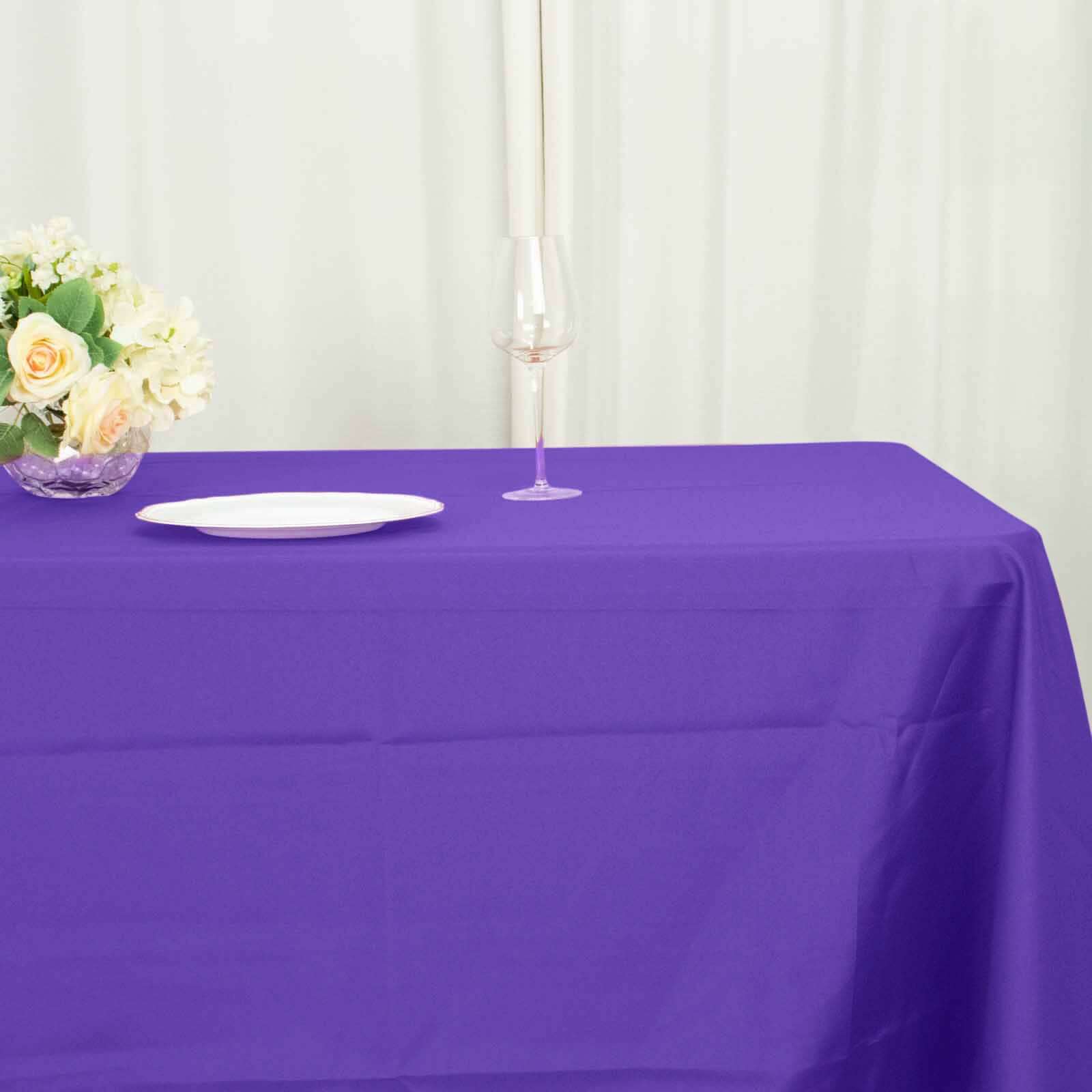 Polyester 72"x120" Rectangle Tablecloth Purple - Durable and Stylish Table Cover