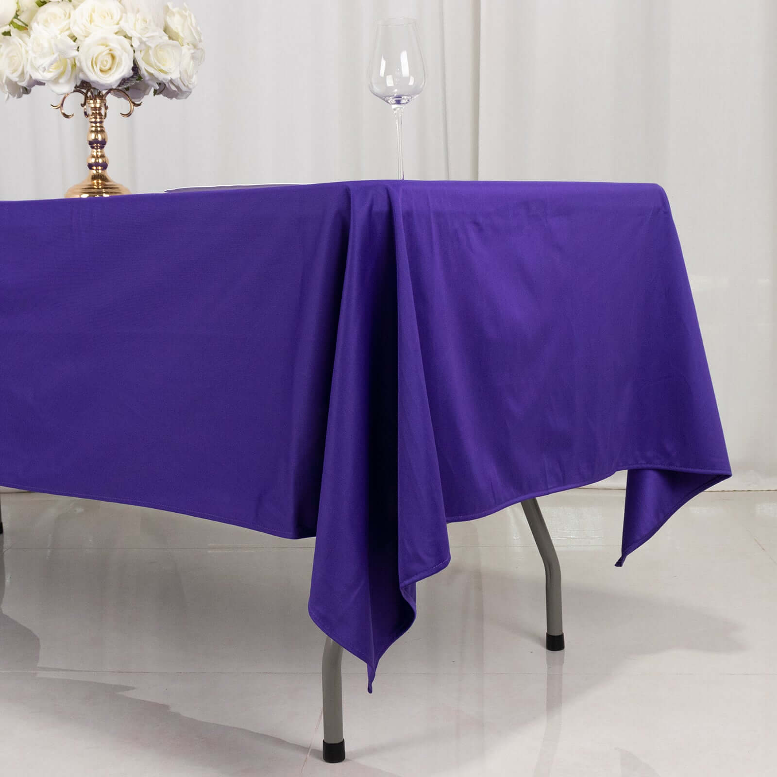 Scuba Rectangular 60"x102" Tablecloth Purple - Wrinkle Free & Stain Resistant Table Cover