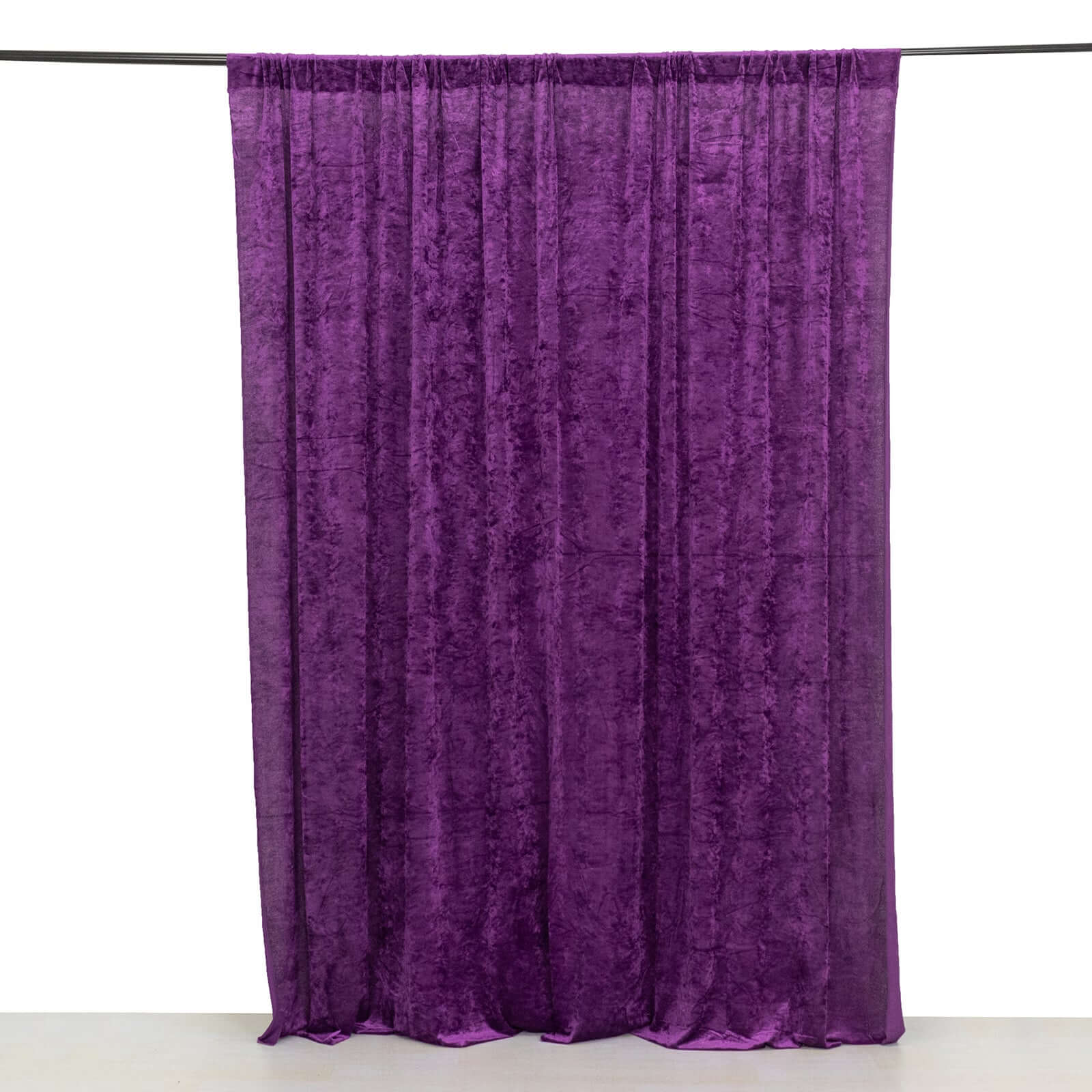 Purple Crushed Velvet Backdrop Curtain – 8ft x 8ft Event Drape with Rod Pocket, Privacy Panel for Photo Booths & Events