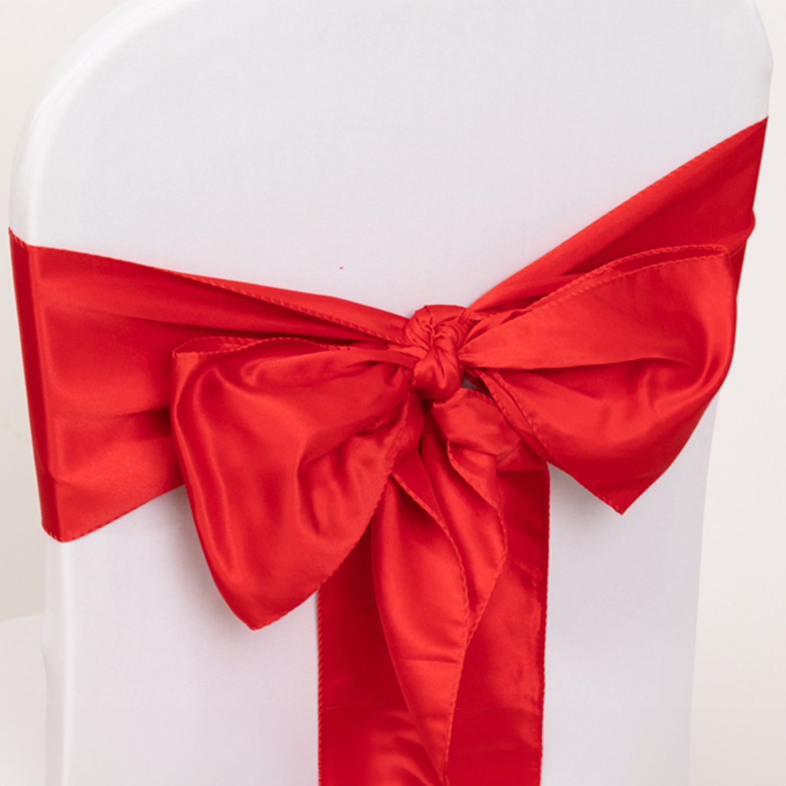 5 Pack Lamour Satin 6"x106" Chair Sashes Red - Stylish Reusable Decorative Bows