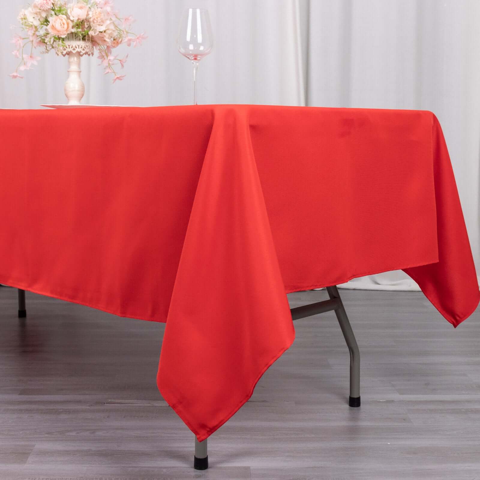 Premium Polyester 60"x102" Rectangle Tablecloth Red - Durable 220GSM Wrinkle-Resistant Table Cover