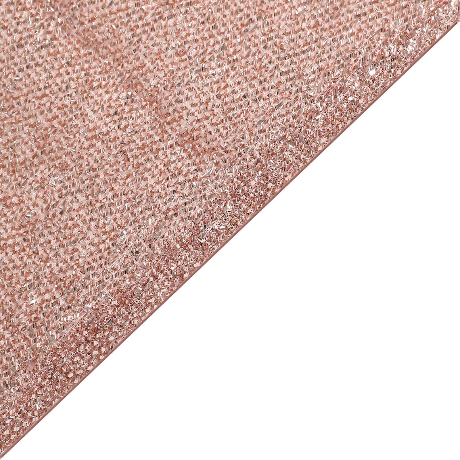 6ft Rose Gold Shimmer Tinsel Spandex Chiara Backdrop Stand Cover For Fitted Round Top Wedding Arch