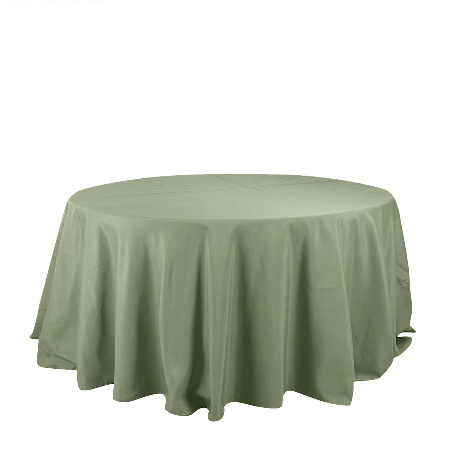 Polyester 132" Round Tablecloth Dusty Sage Green - Seamless Chic Table Cover