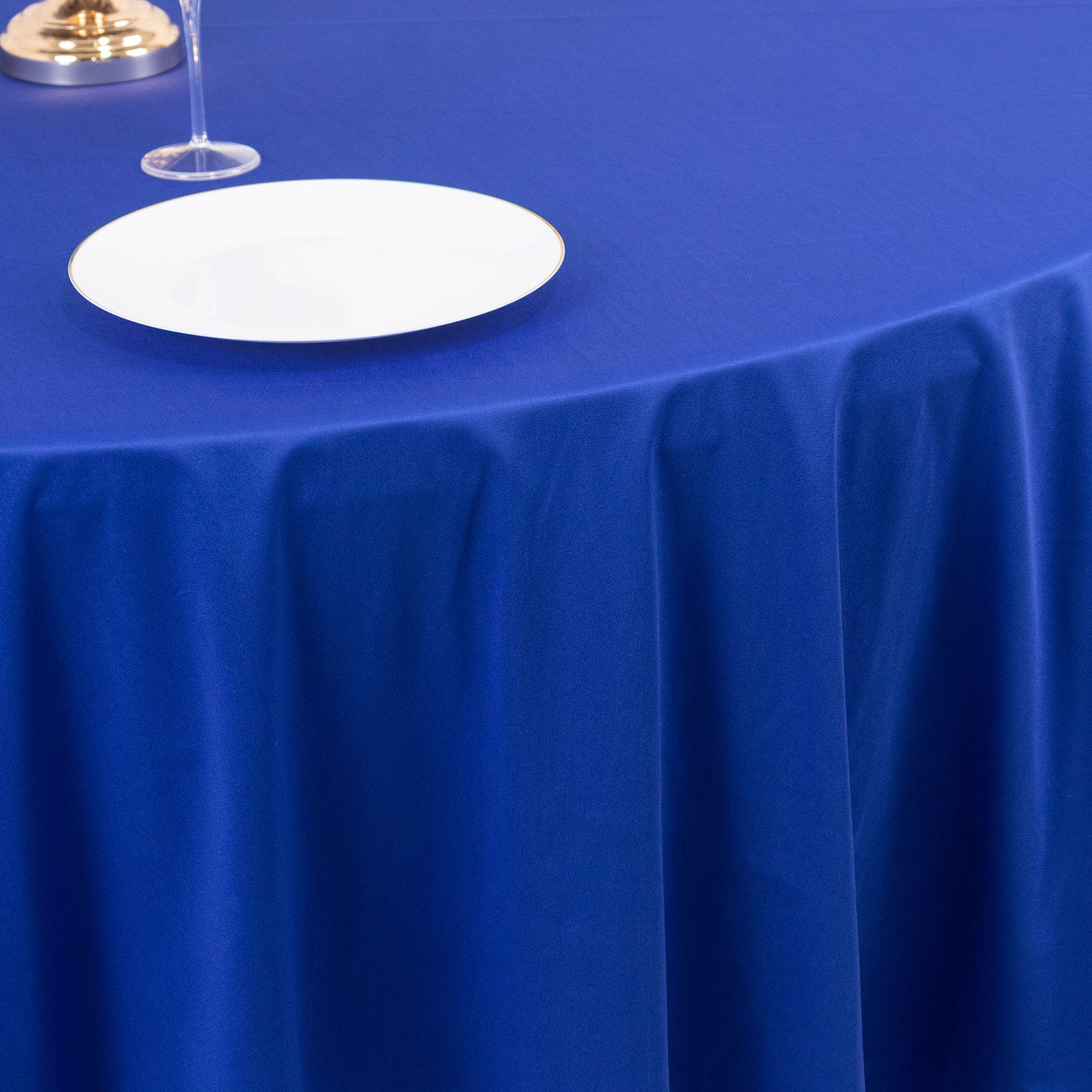 Scuba Round 108" Tablecloth Royal Blue - Wrinkle Free & Stain Resistant Table Cover