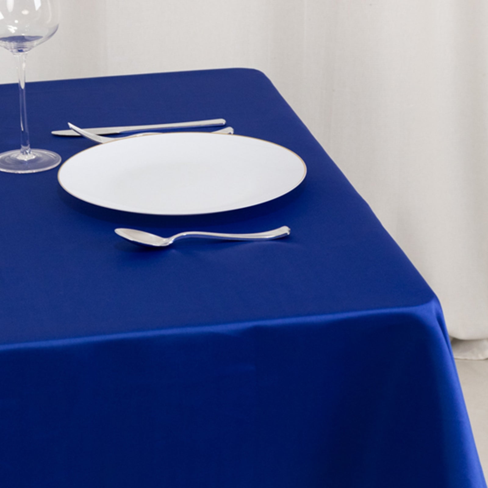 Lamour Satin 54"x54" Table Overlay Square Tablecloth Royal Blue - Durable & Silk-Like Table Cover