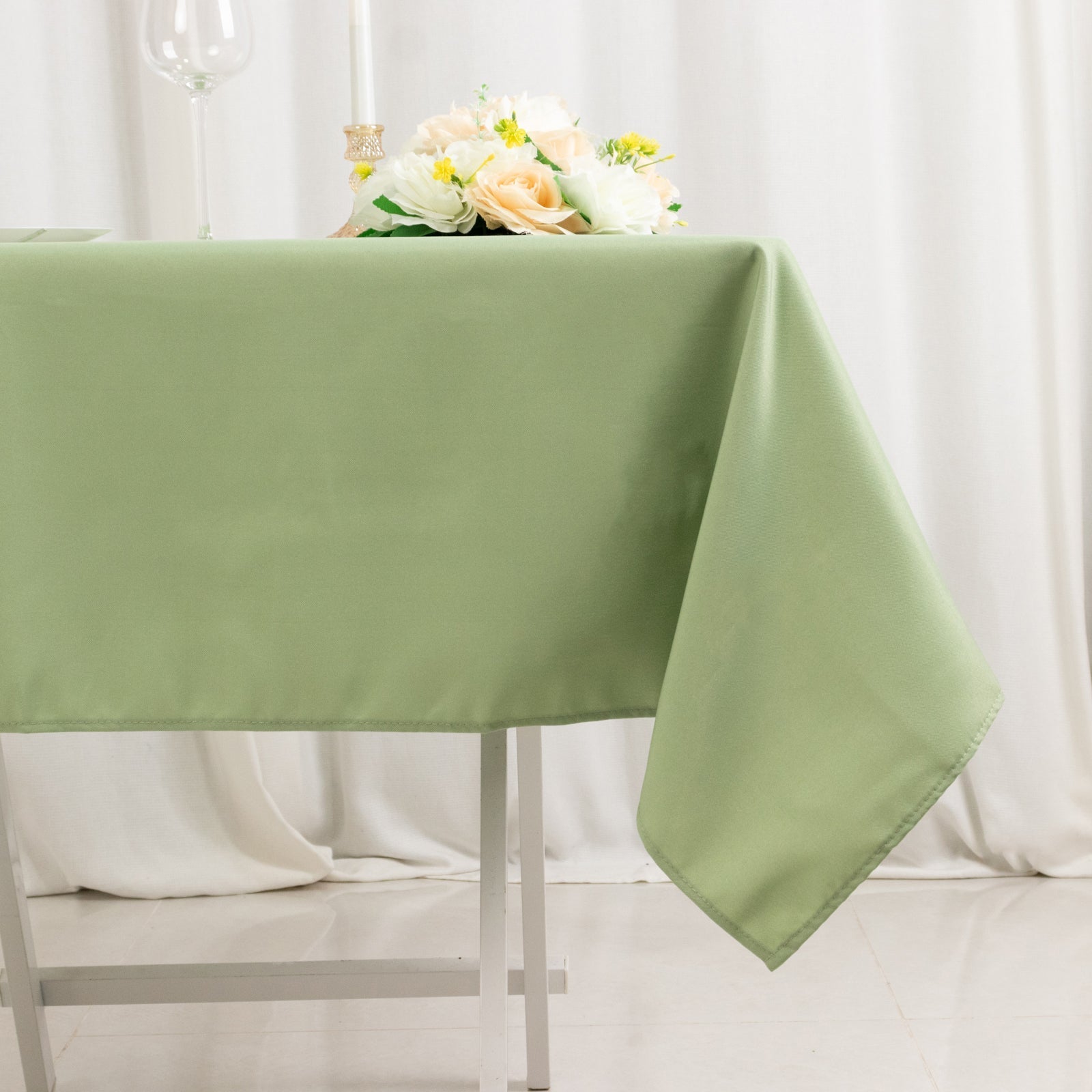 Premium Polyester 54"x54" Square Tablecloth Sage Green - Stain and Wrinkle-Resistant 220GSM Table Cover