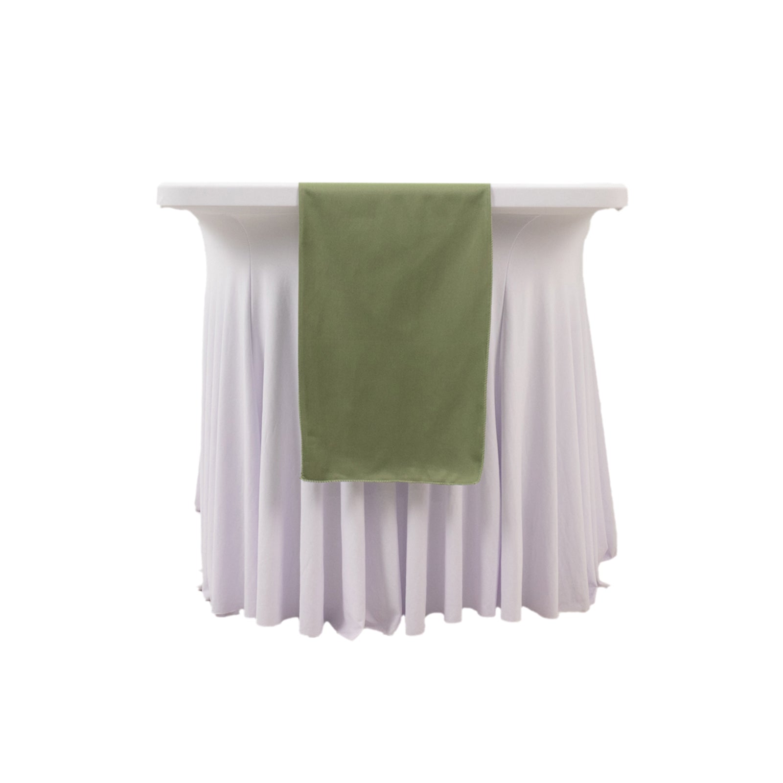 Scuba Polyester 12"x108" Table Runner Dusty Sage Green - Wrinkle-Free Table Linen