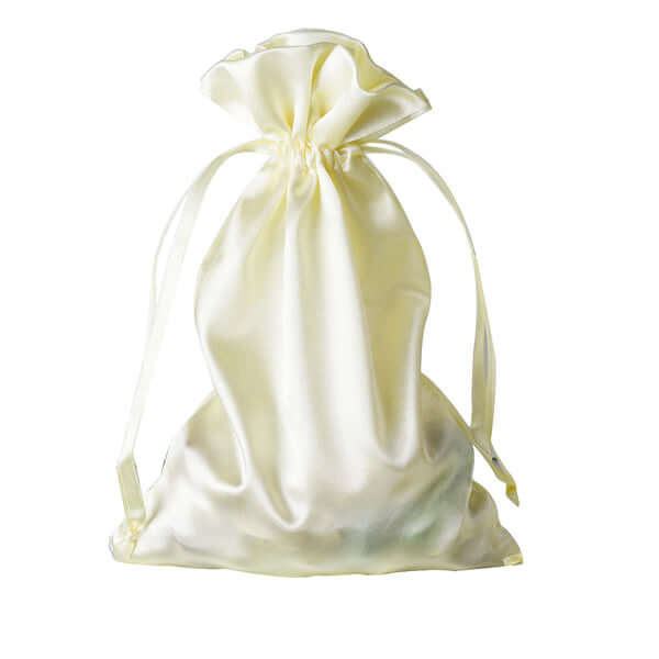 12 Pack 6"x9" Yellow Satin Drawstring Wedding Party Favor Gift Bags
