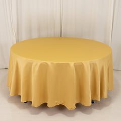 Lamour Satin 108" Round Tablecloth Champagne - Durable & Silk-Like Table Cover
