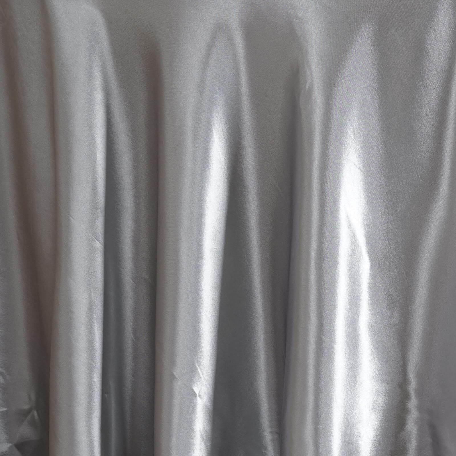Satin 108" Round Tablecloth Silver - Smooth and Lustrous Table Cover