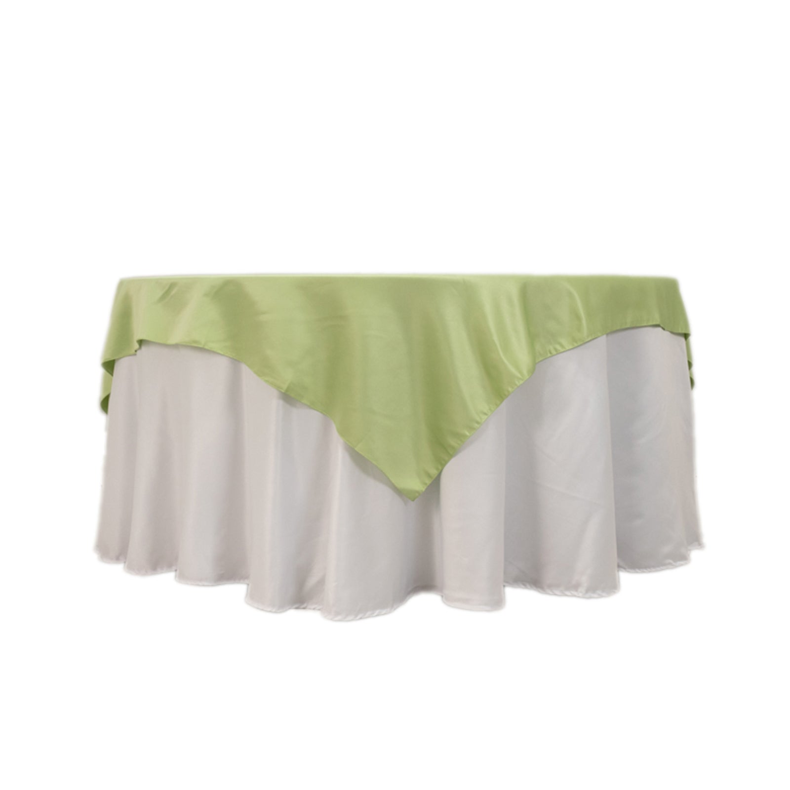 Lamour Satin 72"x72" Table Overlay Square Tablecloth Sage Green - Smooth Finish Table Topper