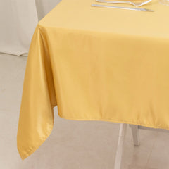 Lamour Satin 54"x54" Table Overlay Square Tablecloth Champagne - Durable & Silk-Like Table Cover
