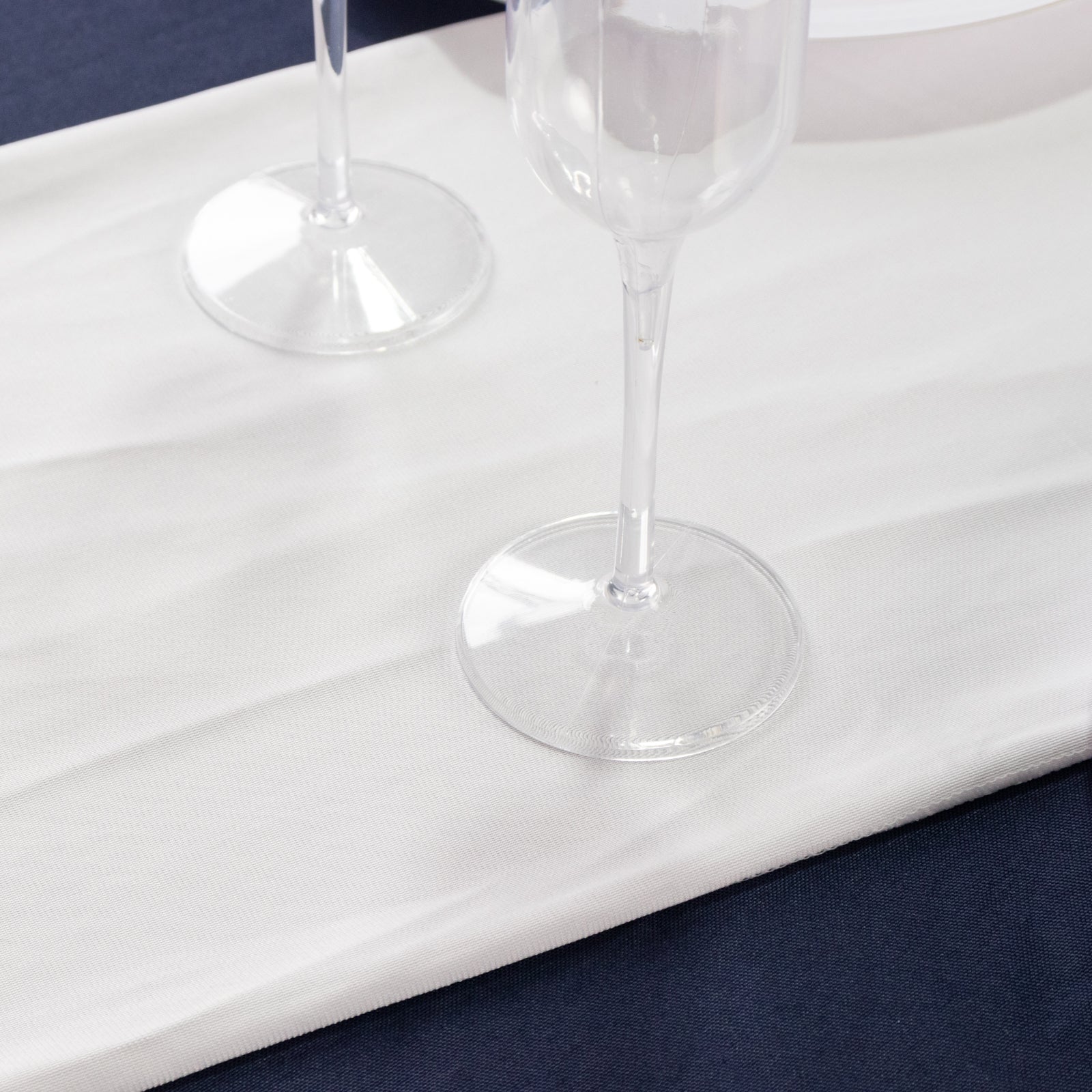 Scuba Polyester 12"x108" Table Runner White - Wrinkle-Free Table Linen for Events & Weddings