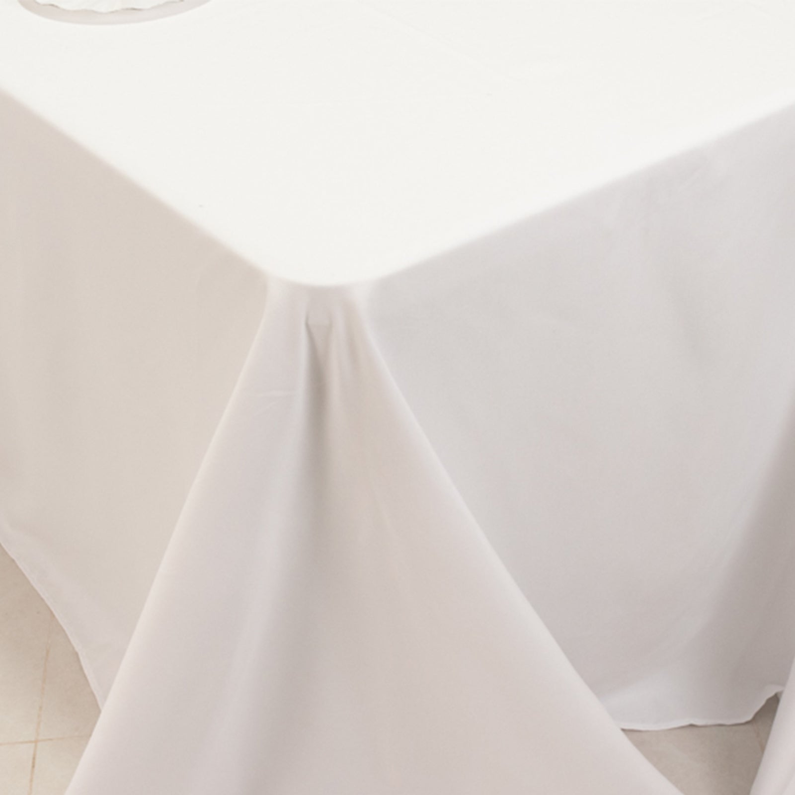 Cotton Blend 90"x156" Rectangle Tablecloth White - Seamless Wrinkle-Resistant Design for Grand Gatherings