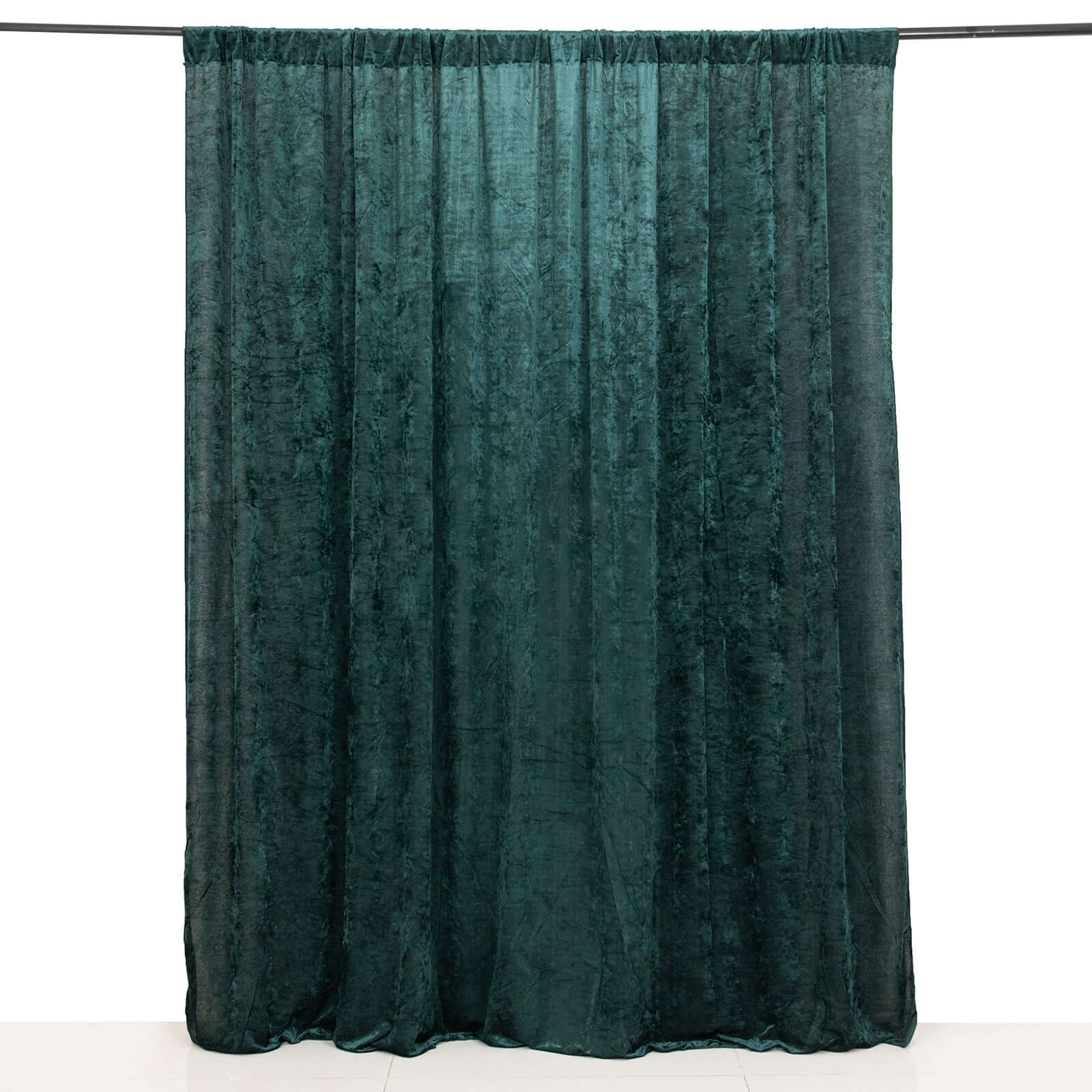 Hunter Emerald Green Crushed Velvet Backdrop Curtain – 8ft x 8ft Event Drape with Rod Pocket, Privacy Panel for Photo Booths & Events