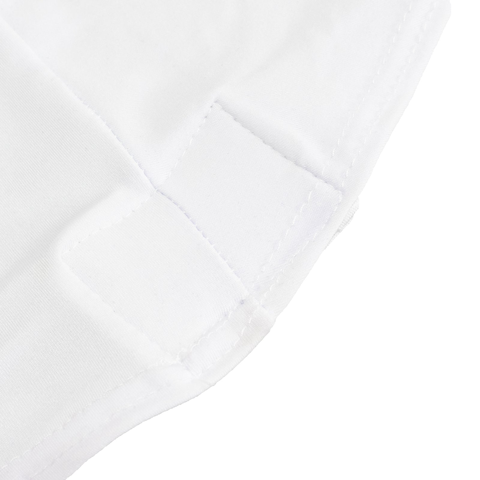 Stretch Spandex 72"x30" Rectangle Table Cover Black/White Cross Over Design - Versatile & Sleek Two-Piece Fitted Tablecloth with Elastic Foot Pockets