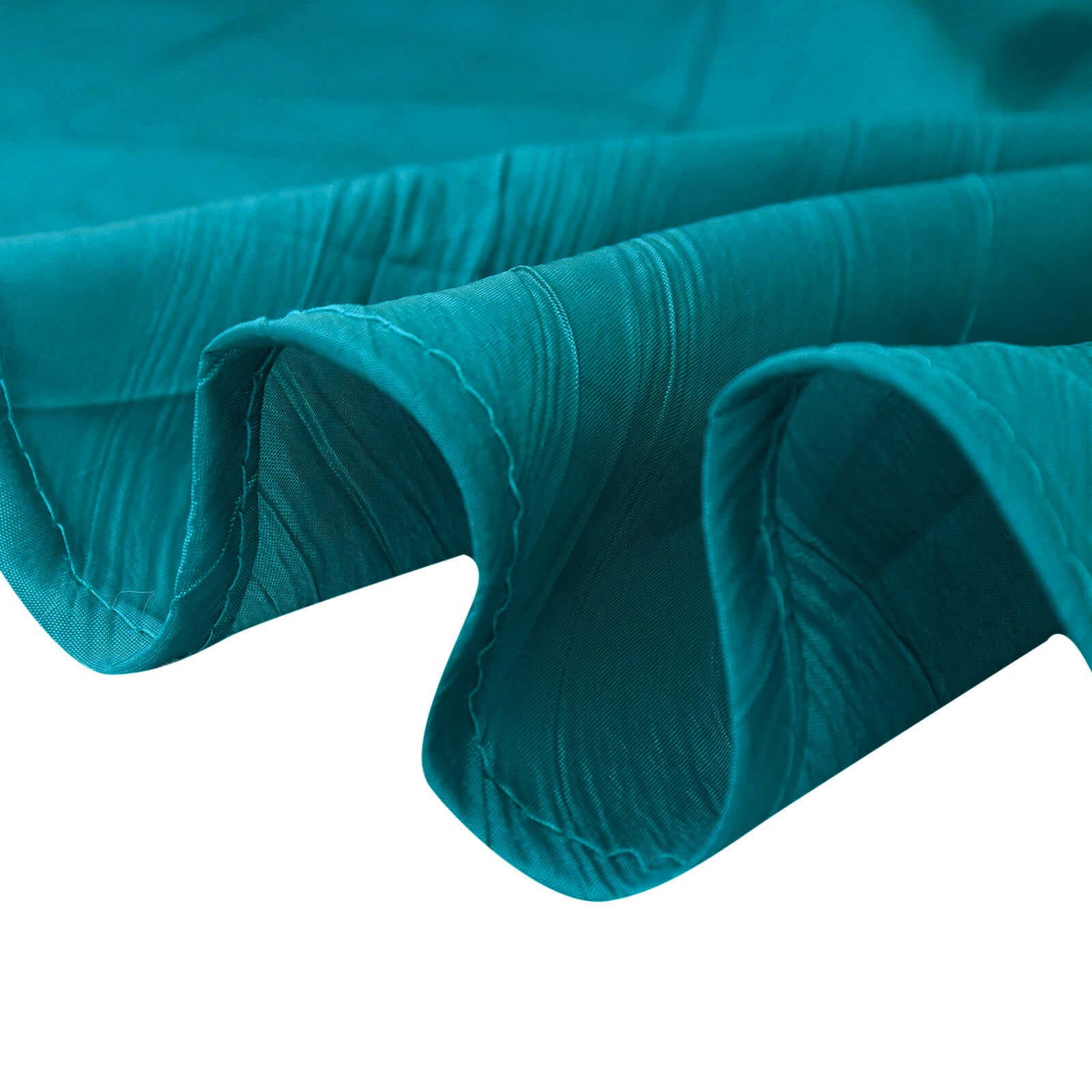 Taffeta 72"x72" Table Overlay Square Tablecloth Peacock Teal - Accordion Crinkle Table Cover