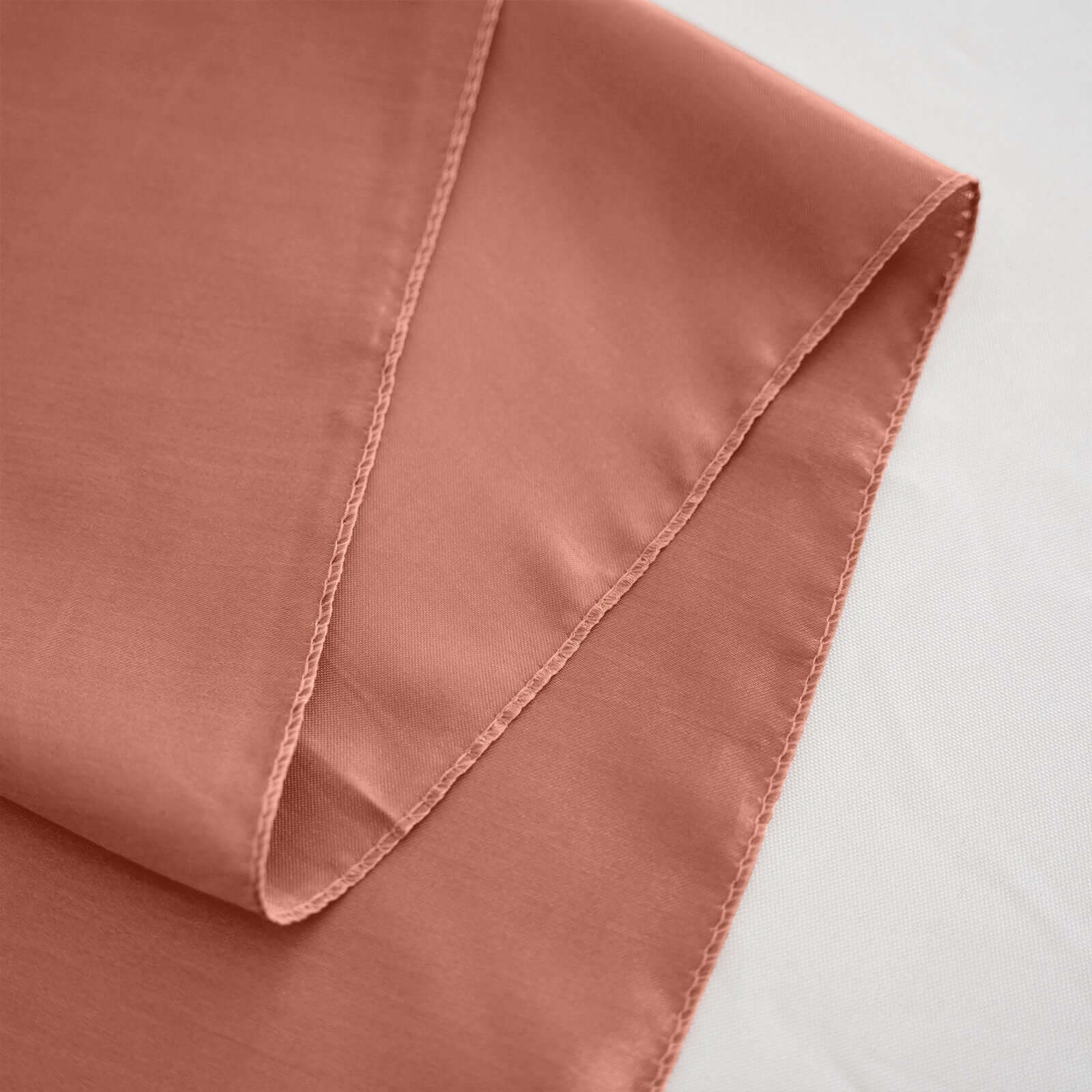 Satin Rectangular 90"x156" Tablecloth Terracotta (Rust) - Seamless Table Cover