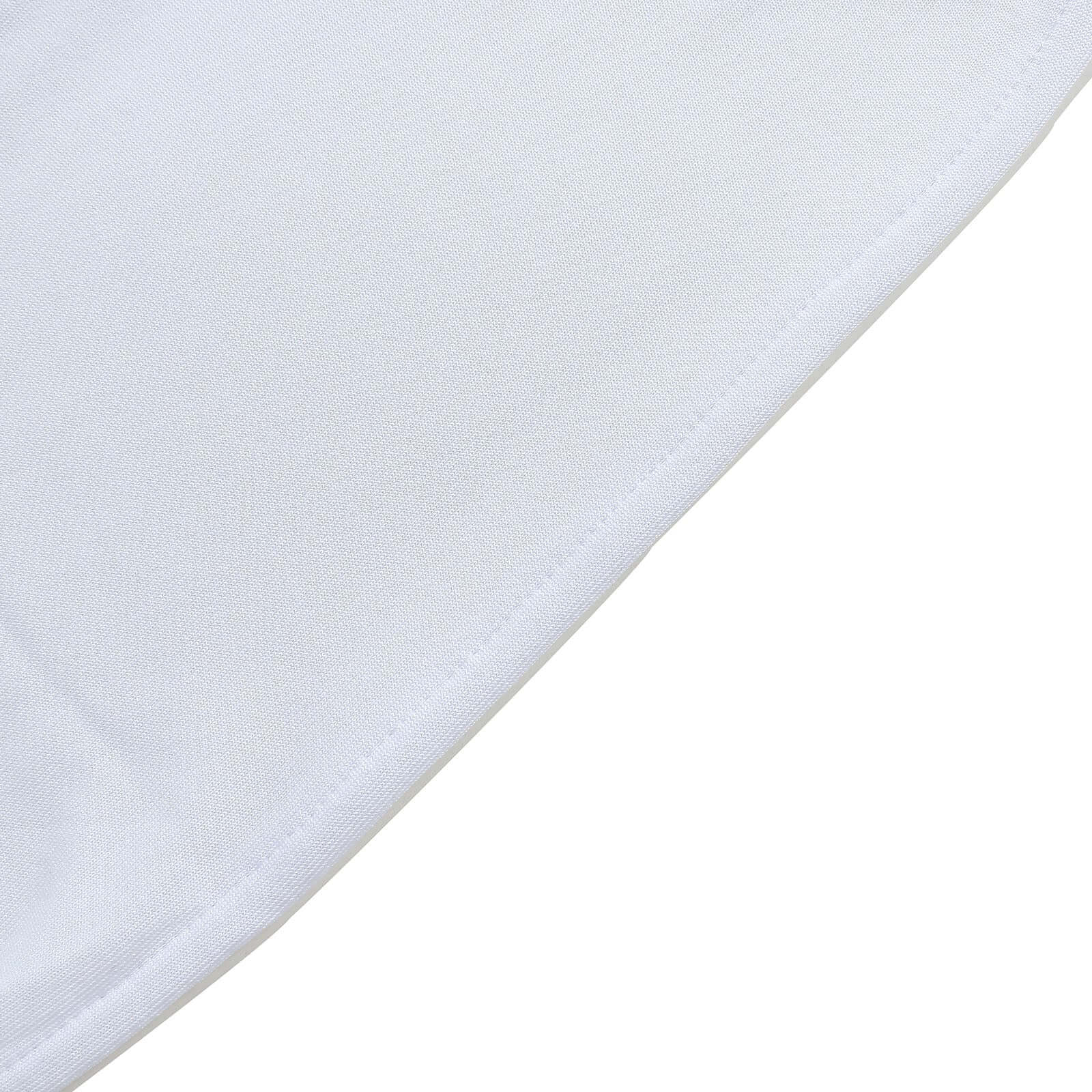 5 Pack Stretch Spandex Chair Sashes White - Classy Reusable Chair Bands with Silver Diamond Ring Slide Buckle 5"x14"