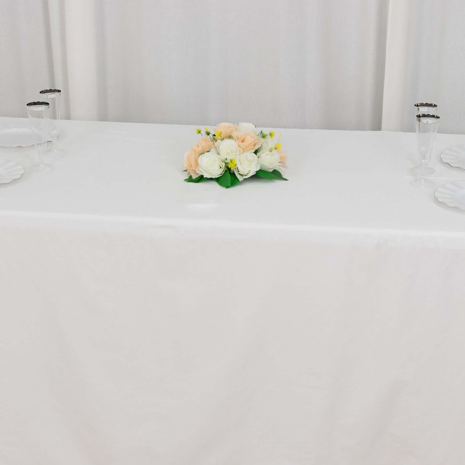 100% Cotton 90"x132" Rectangle Tablecloth White Linen - Seamless, Soft & Breathable Table Cover
