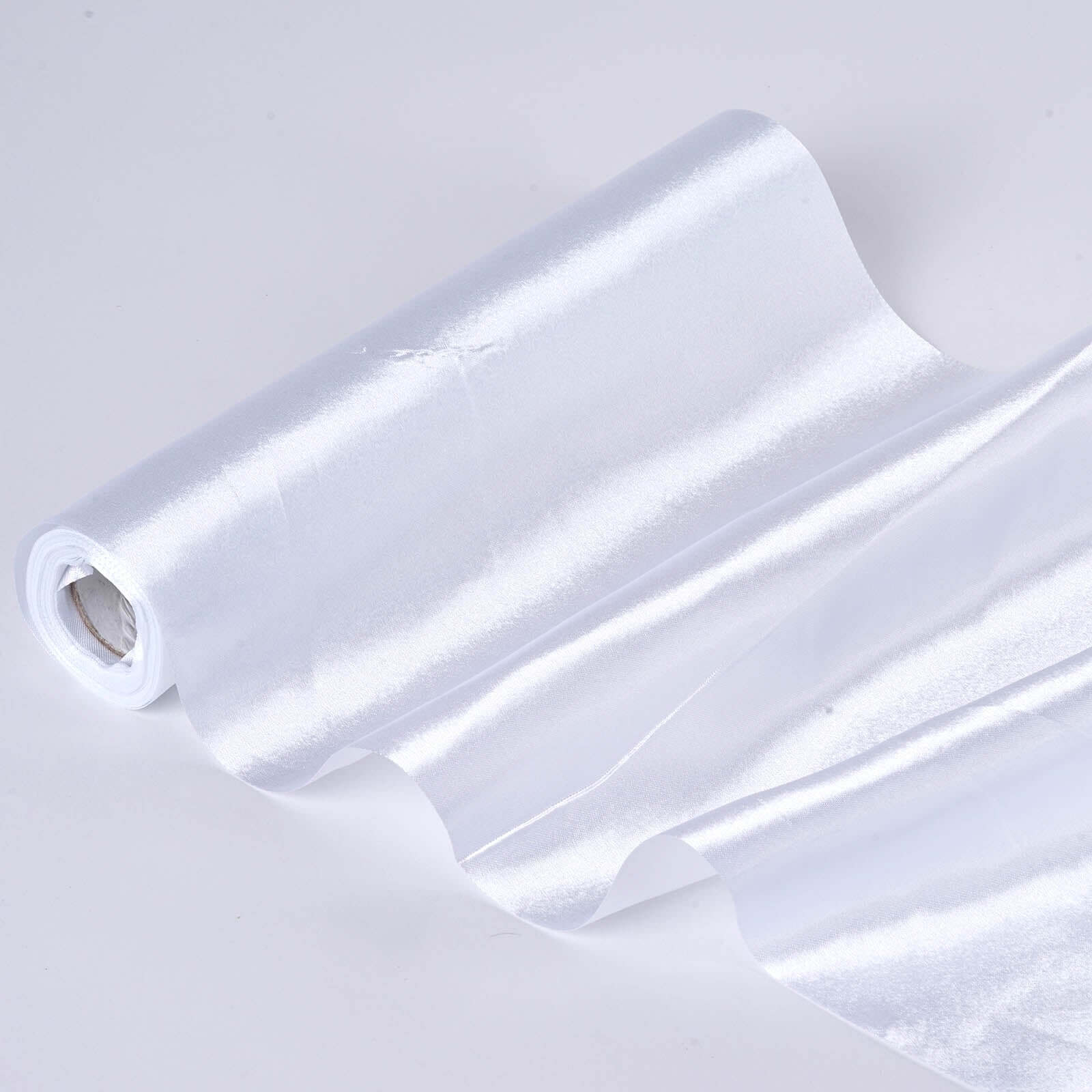 12"x10 Yards White Satin Fabric Bolt, DIY Craft Wholesale Fabric