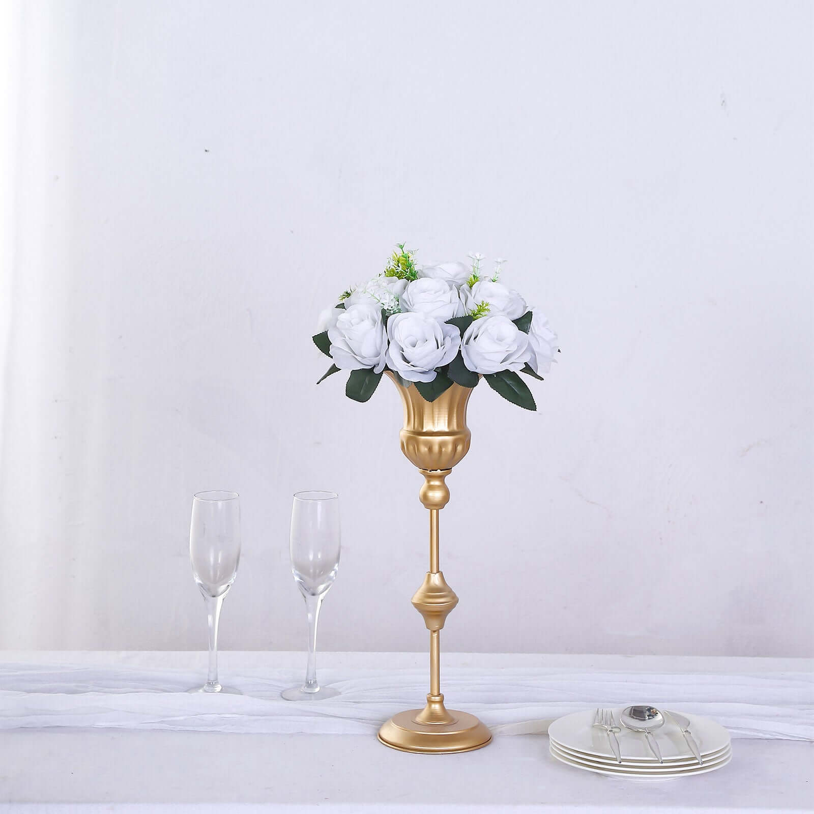 2 Pack White Silk 15-Head Rose Flower Balls For Centerpieces - 10", Artificial Kissing Ball Floral Arrangements