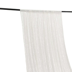 White Crushed Velvet Backdrop Curtain – 5ft x 12ft Event Drape with Rod Pocket, Privacy Panel for Photo Booths & Events