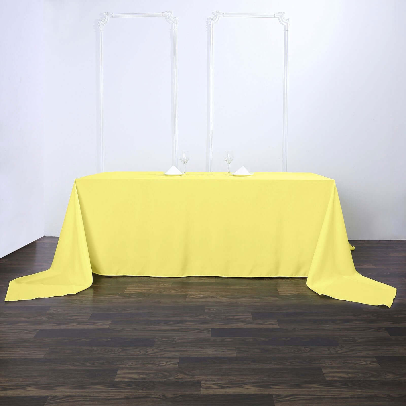 Polyester 90"x156" Rectangle Tablecloth Yellow - Seamless Wrinkle-Resistant Table Cover