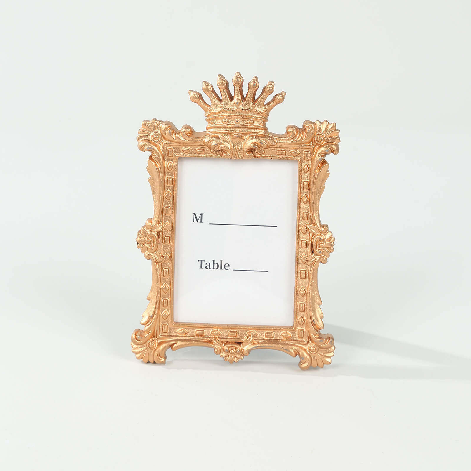 4-Pack Picture Frames Gold Resin Vintage Crown Design Rectangle - Mini Photo Frame Wedding Place Card Holders & Party Favors 4.5"x3"