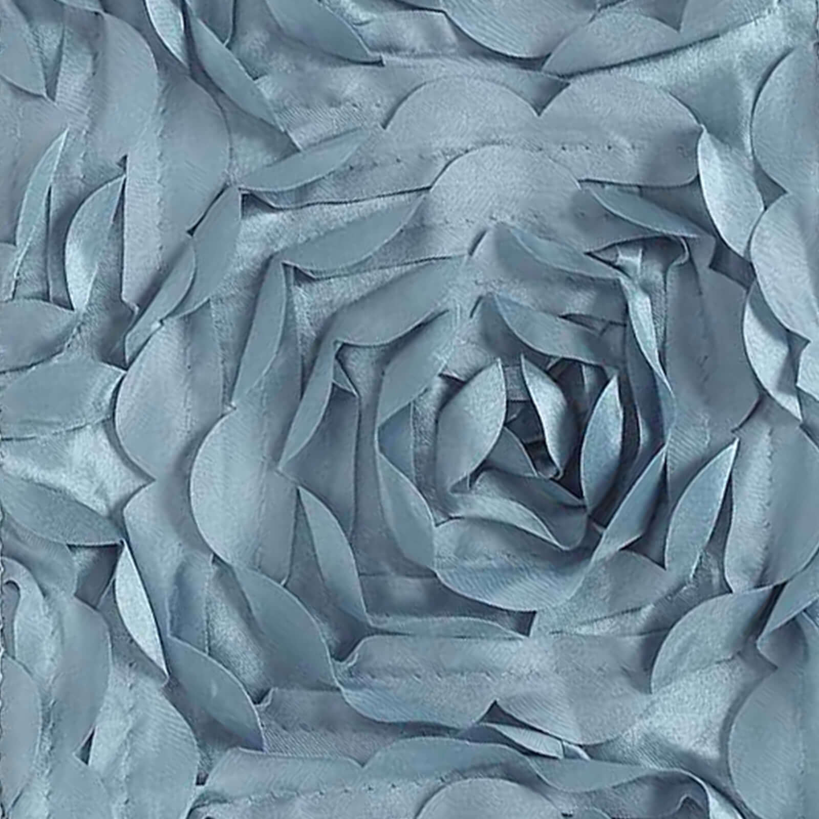 5 Pack Satin Spandex Chair Sashes Dusty Blue - Rosette Design Stretch Chair Bands 6"x14"