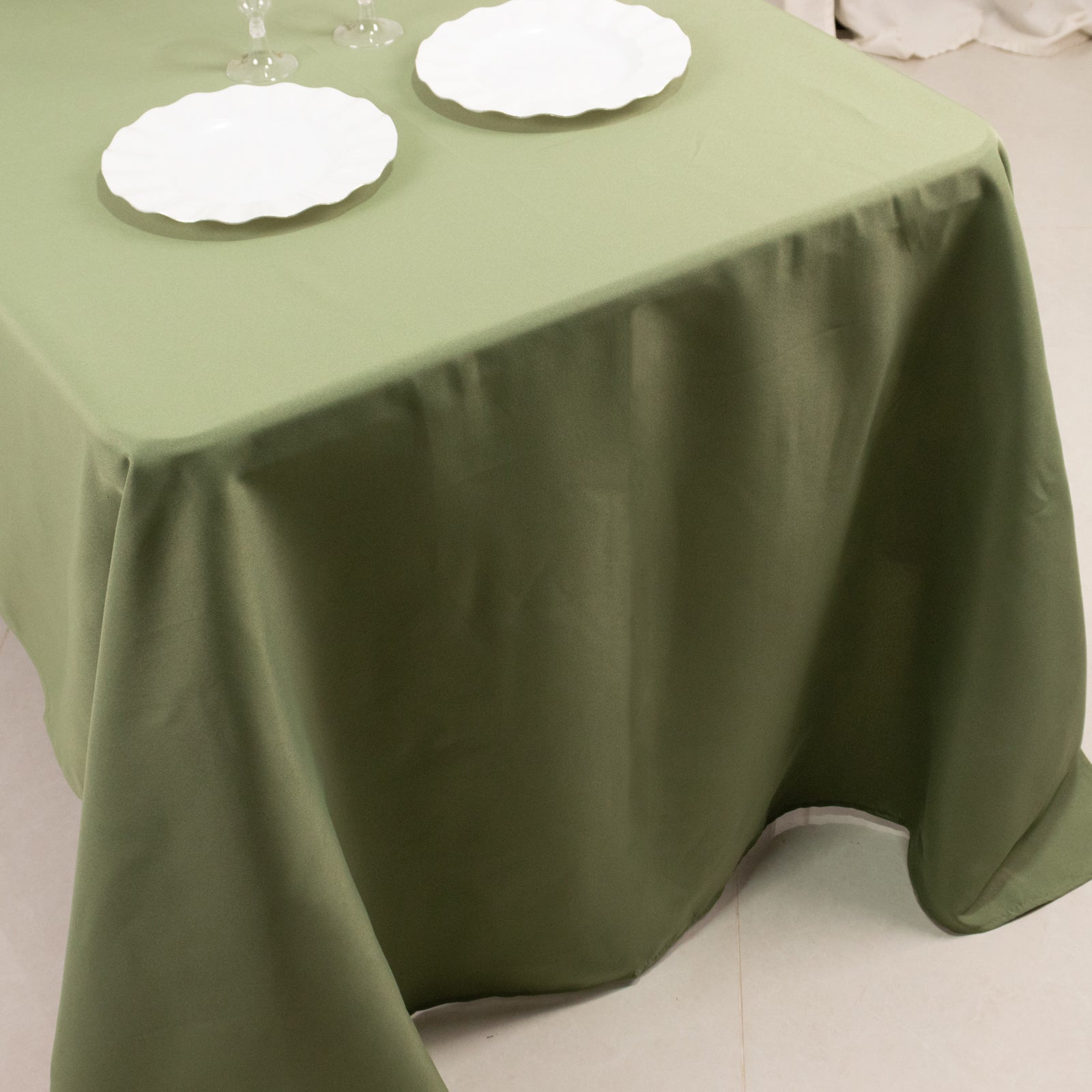 Premium Polyester 60"x126" Rectangle Tablecloth Dusty Sage Green - Stain-Resistant 220GSM Finish Table Cover