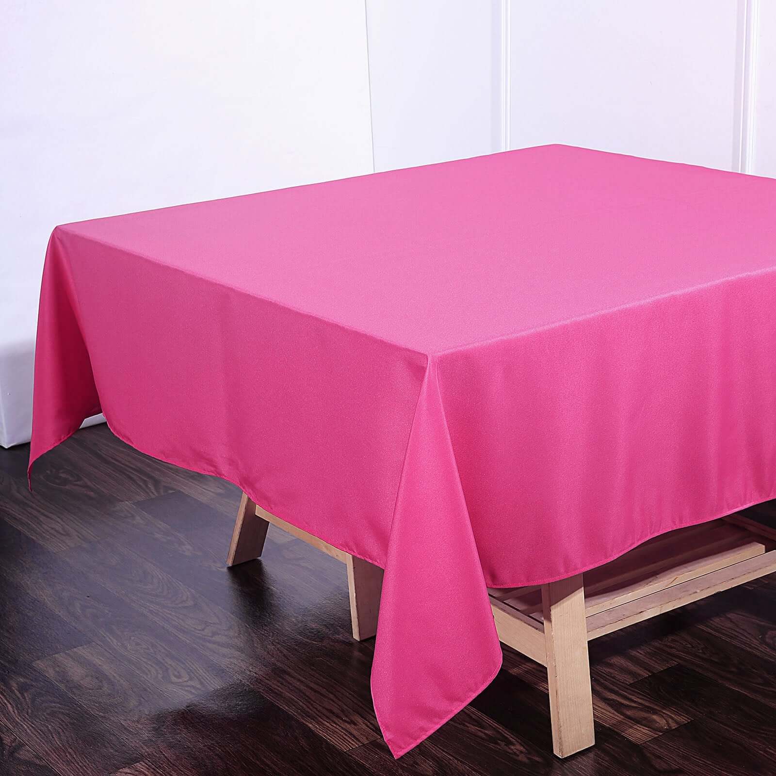 Polyester Square 70"x70" Tablecloth Fuchsia - Wrinkle-Resistant & Durable Table Cover