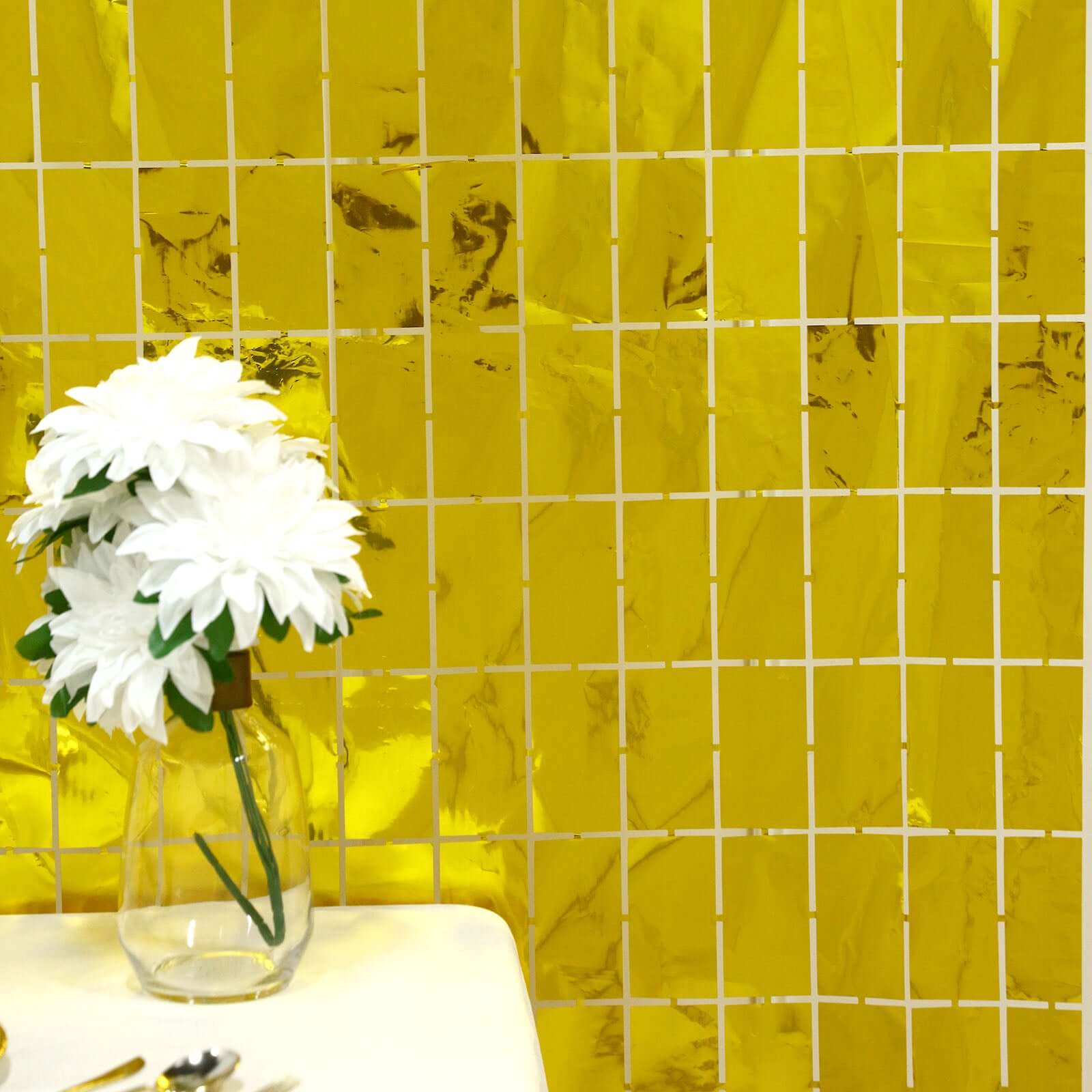 Shiny Gold Metallic Foil Rectangle Curtain Party Backdrop Door Window Curtain - 3ftx6.5ft