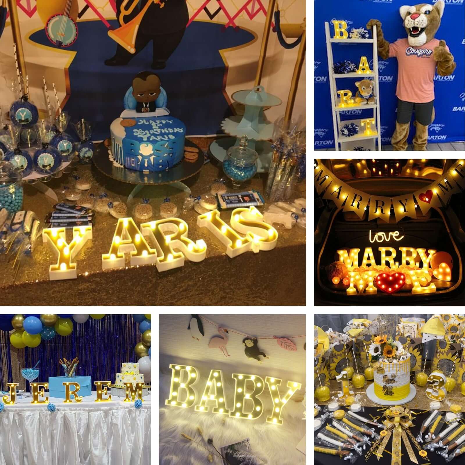 3D Marquee Letter "X" Warm White 5 LED Lights Gold - Chic Light-Up Decor for Events 6"