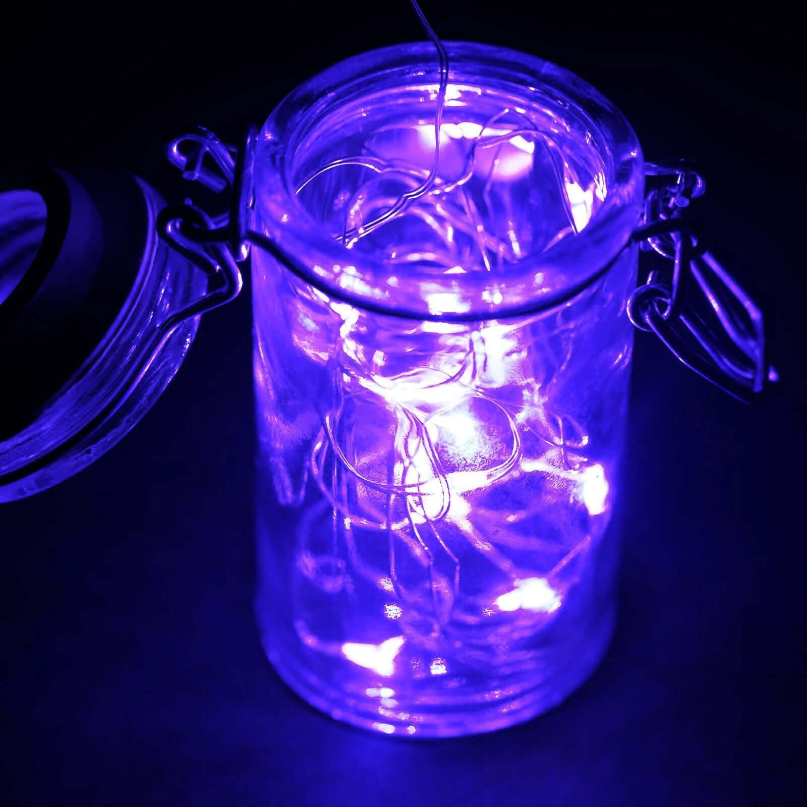 20 LED Micro Fairy String Lights Starry Bright Design Purple - Battery Operated Party Accent 90"