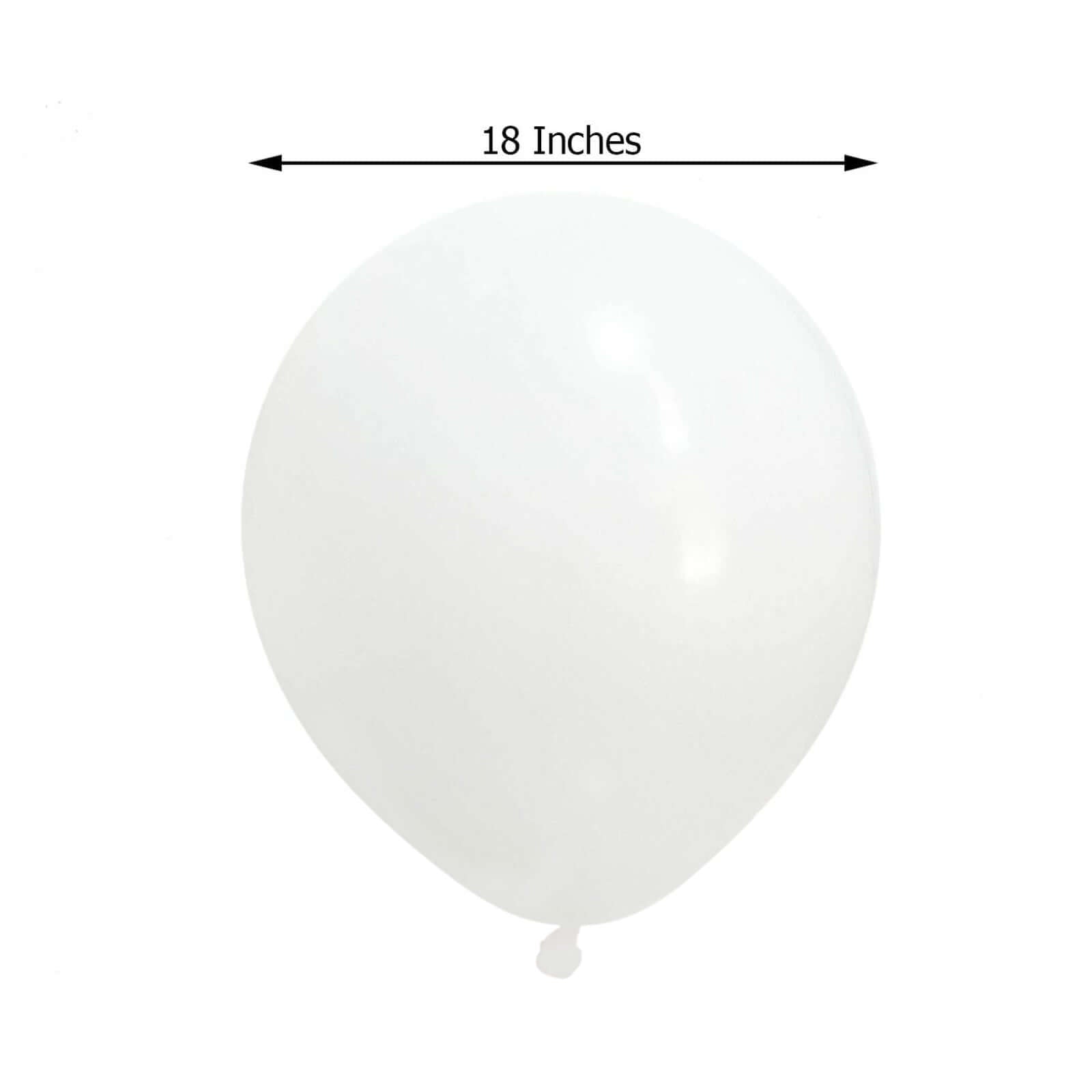 10 Pack 18" Matte Pastel White Helium or Air Latex Party Balloons