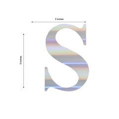 4 Pack 5" Iridescent Alphabet Stickers Banner, Customizable Stick on Letters - S