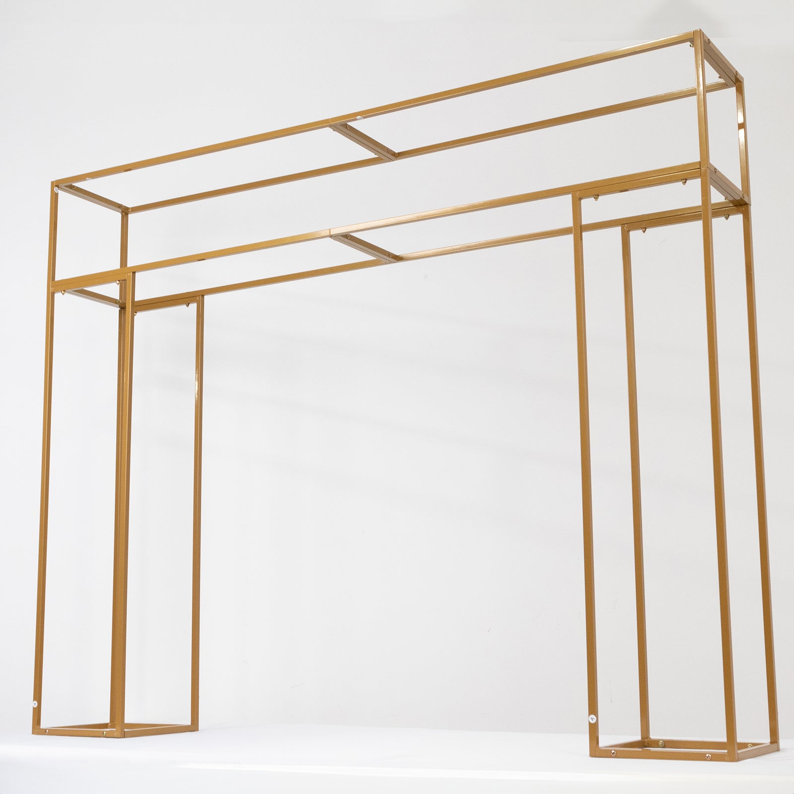 5ft Over the Table Stand in Gold, Freestanding Rectangular Double Frame Over the Table Rod for Floral Balloon Décor