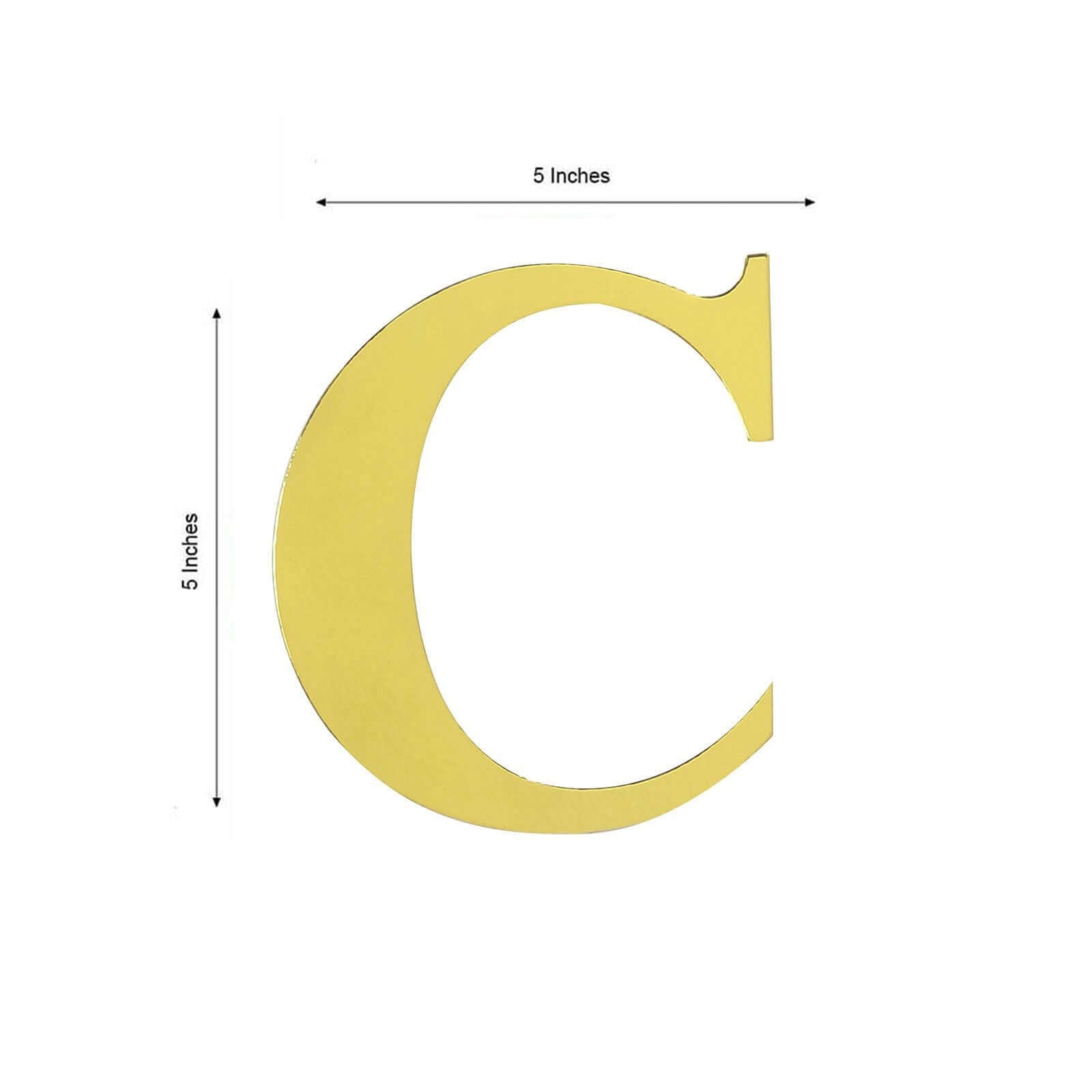4 Pack 5" Metallic Gold Alphabet Stickers Banner, Customizable Stick on Gold Letters - C
