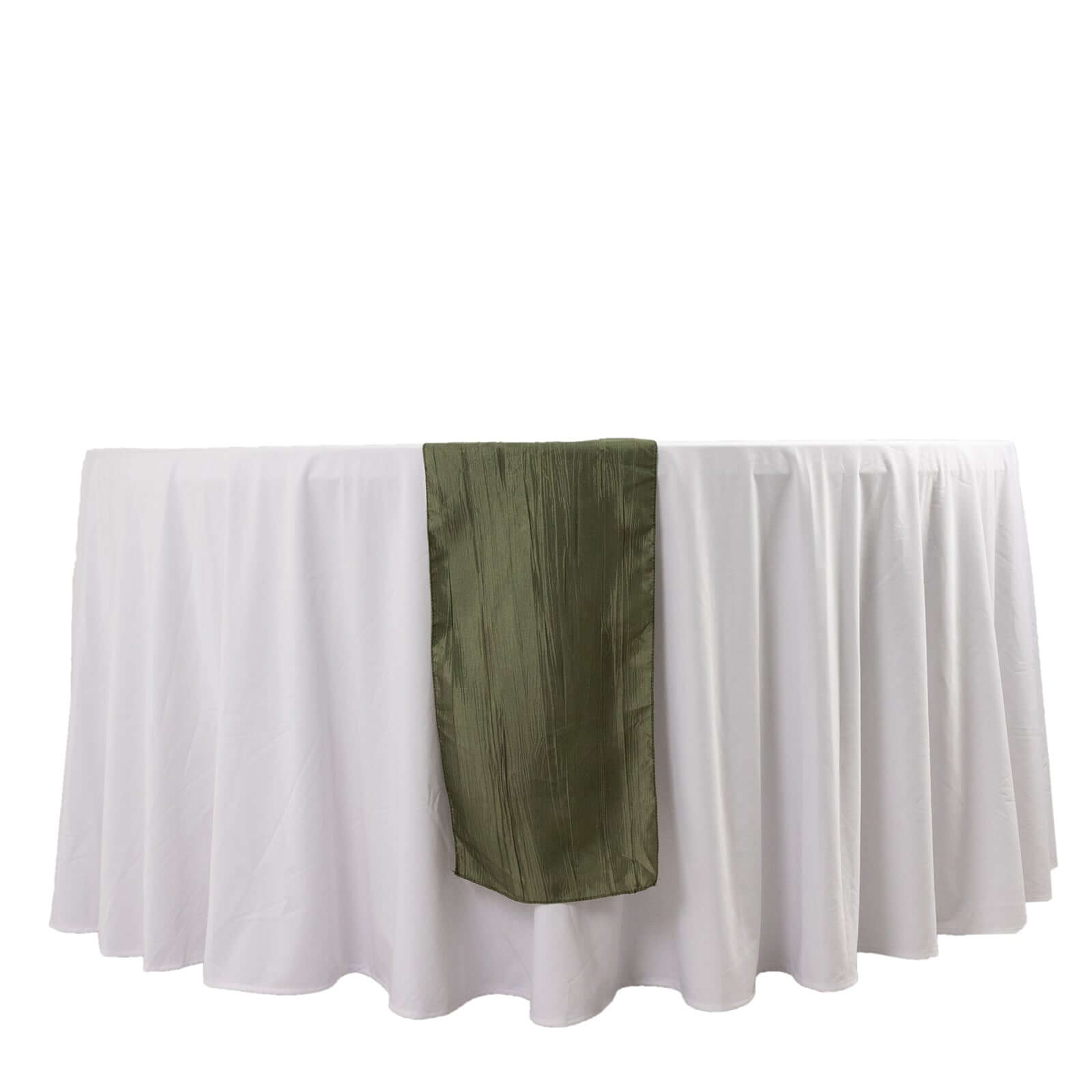 Taffeta 12"x108" Table Runner Dusty Sage Green - Accordion Crinkle Design