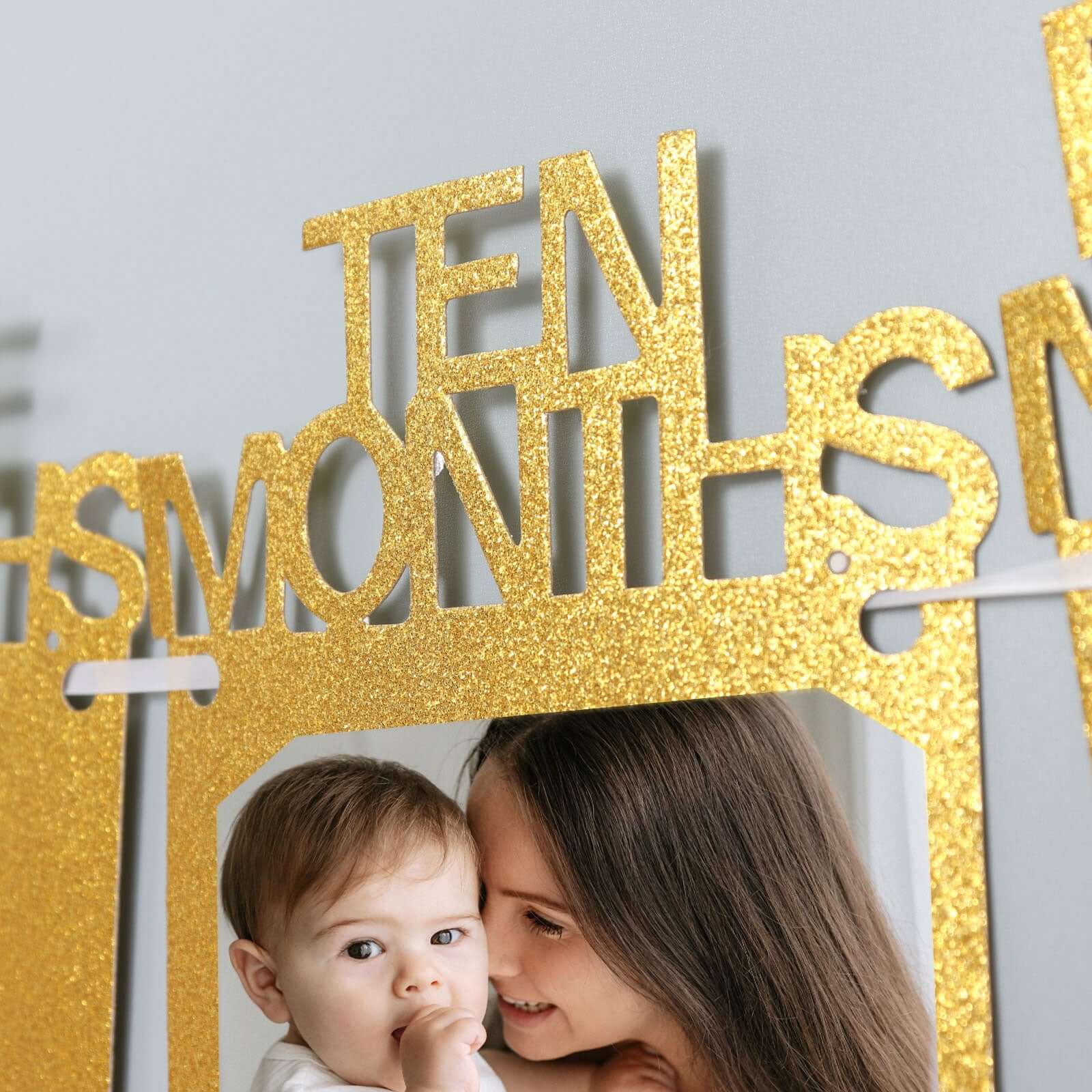 12 Month Milestone 1st Birthday Party Photo Backdrop Hanging Banner, Baby Photo Garland Banner - 5.5ft