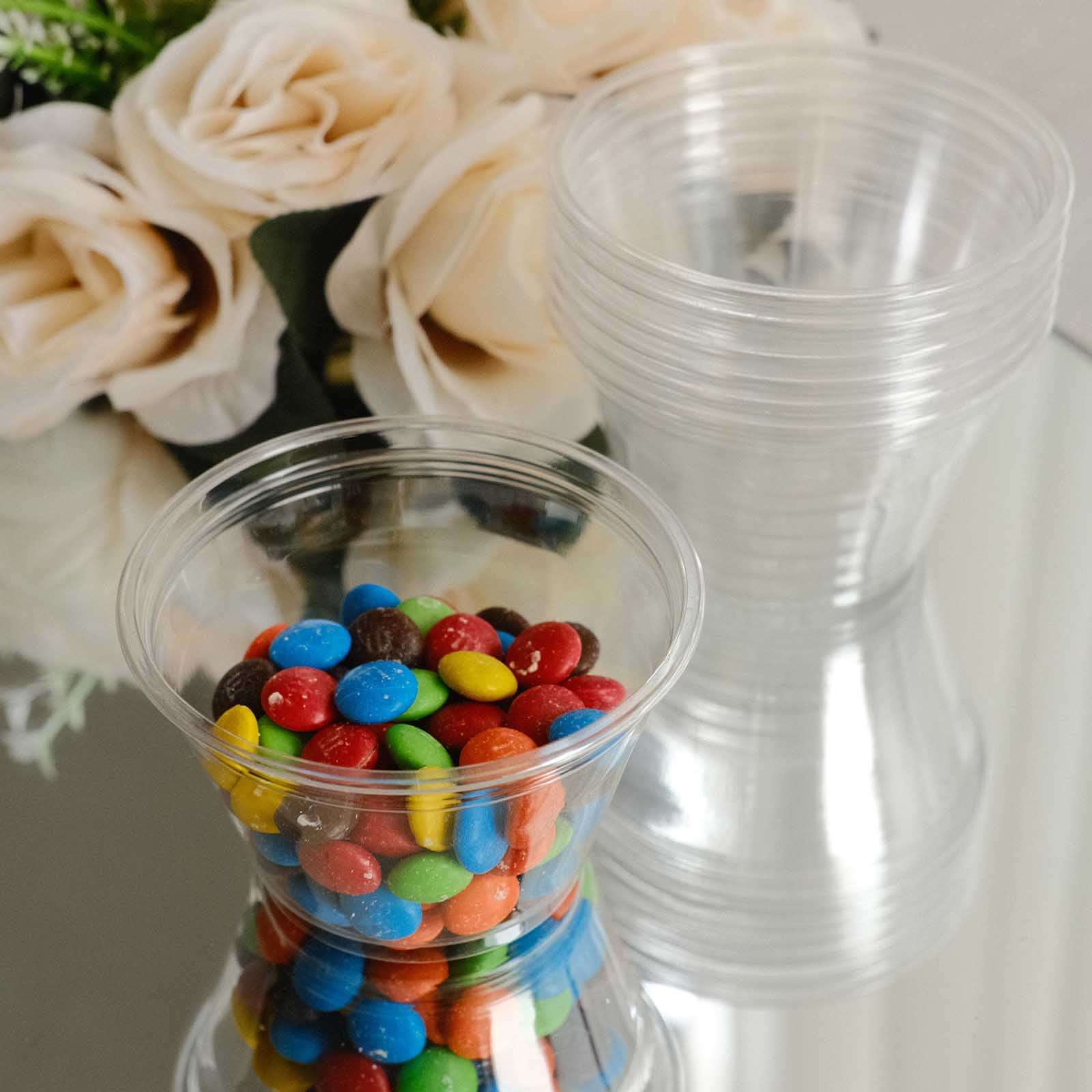 50-Pack Plastic Dessert Parfait Cups Clear Dome Lid - Perfect for Ice Cream 7oz