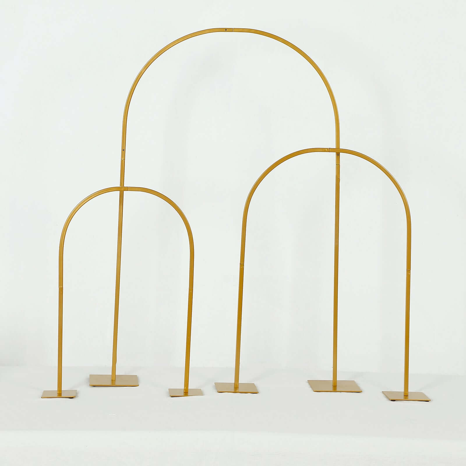Gold Metal Chiara Arch Table Centerpiece with Rounded Top - Detachable Flower Stand Frame for Weddings 23"